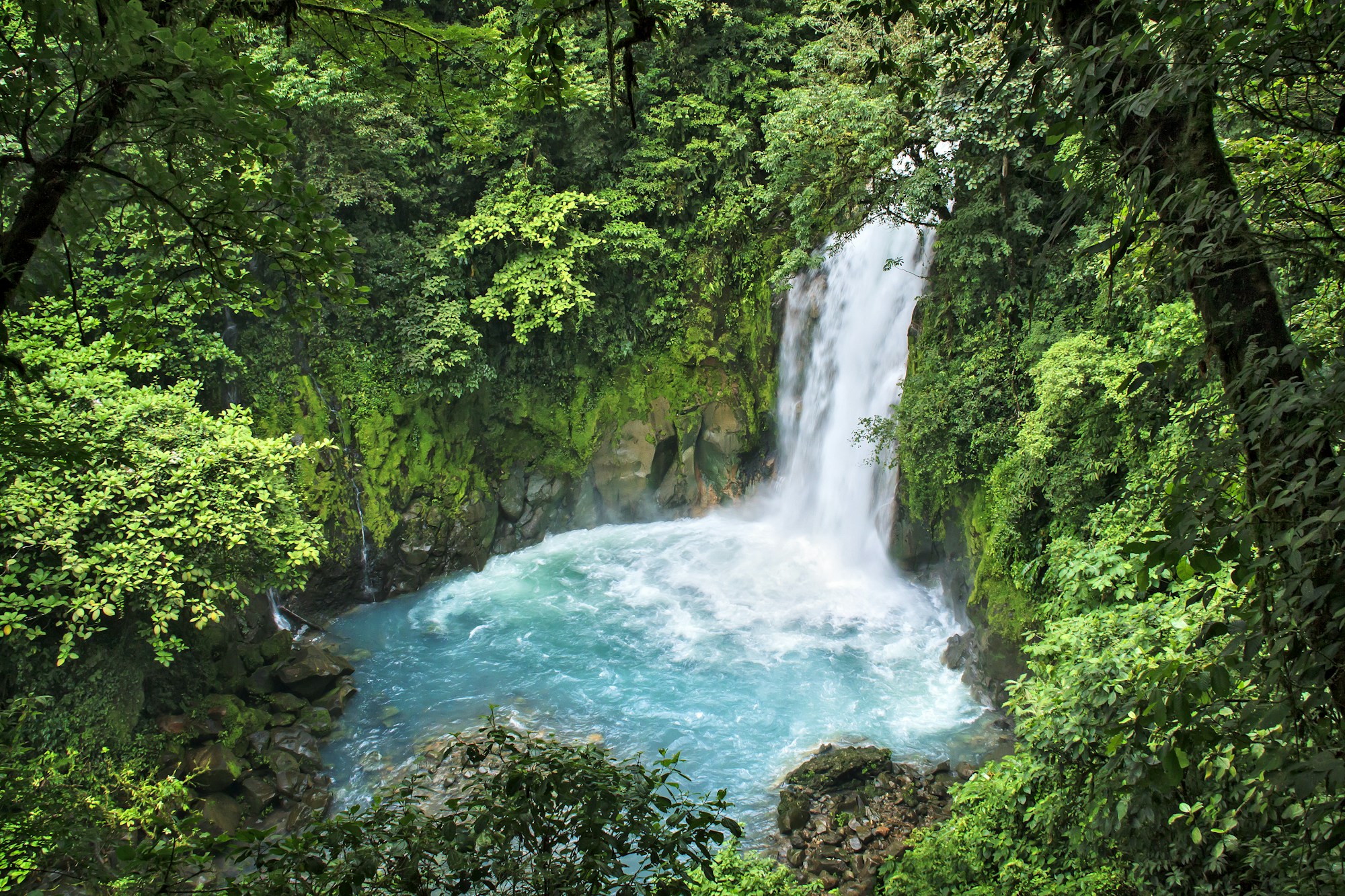Cascada en el corazón de la selva tropical de Costa Rica