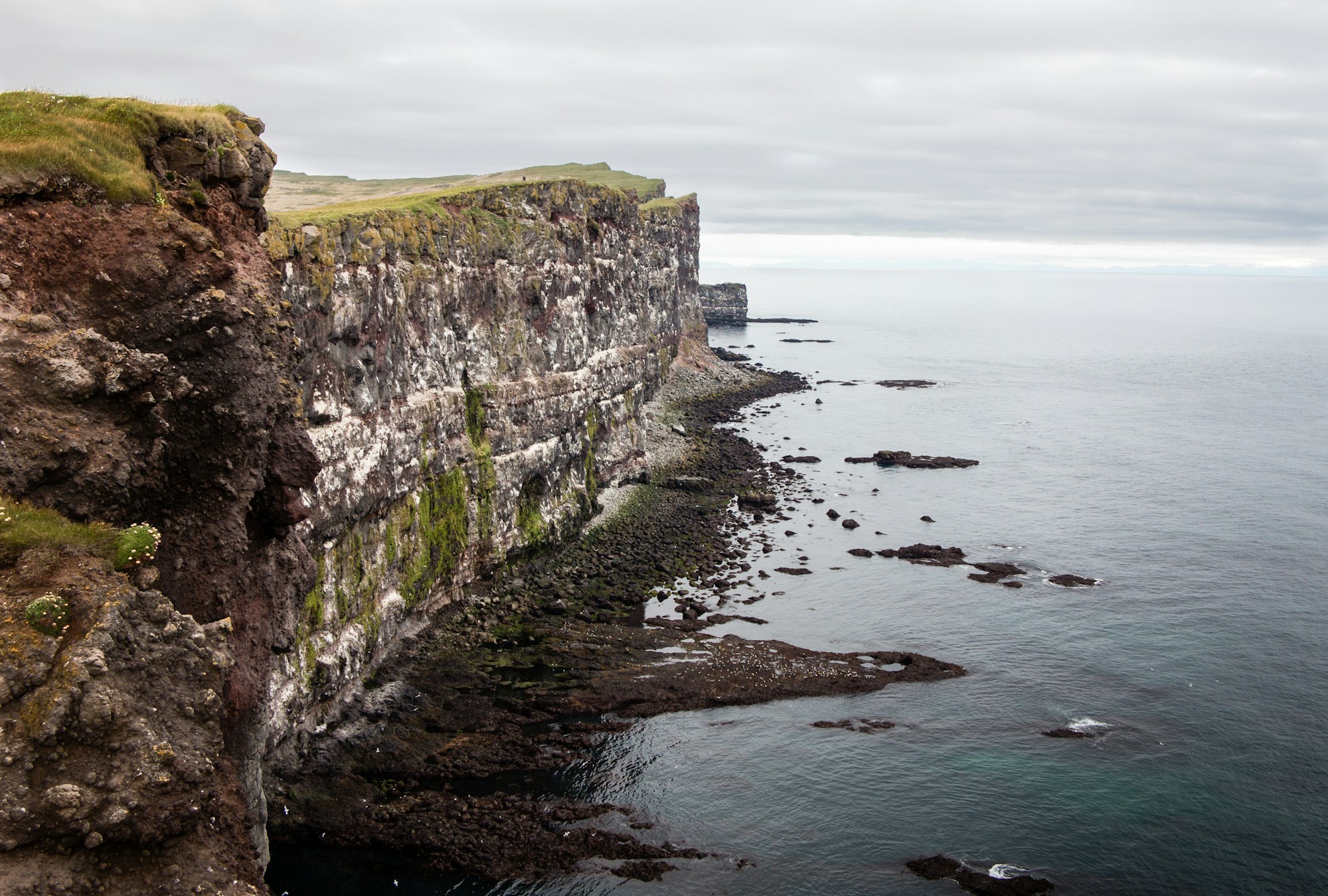 Spectacular fjords of the Westfjords in Iceland with cliffs and ocean