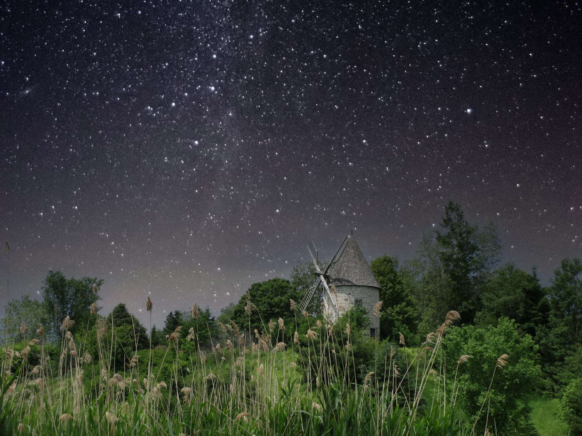 Mont-Megantic Observatory under the Milky Way in the Eastern Townships, Quebec