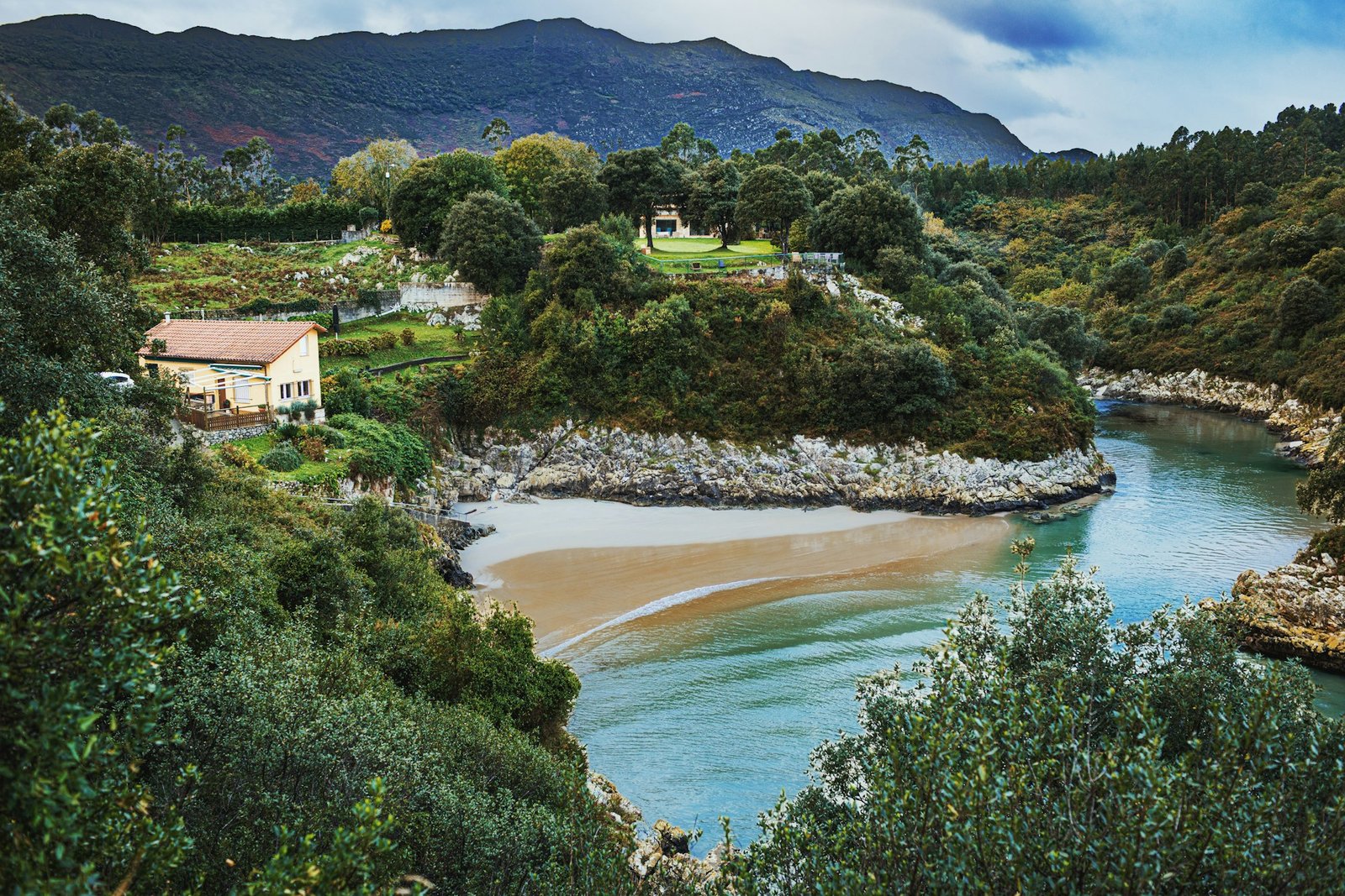 Isolated cove on the Asturian coast, Spain