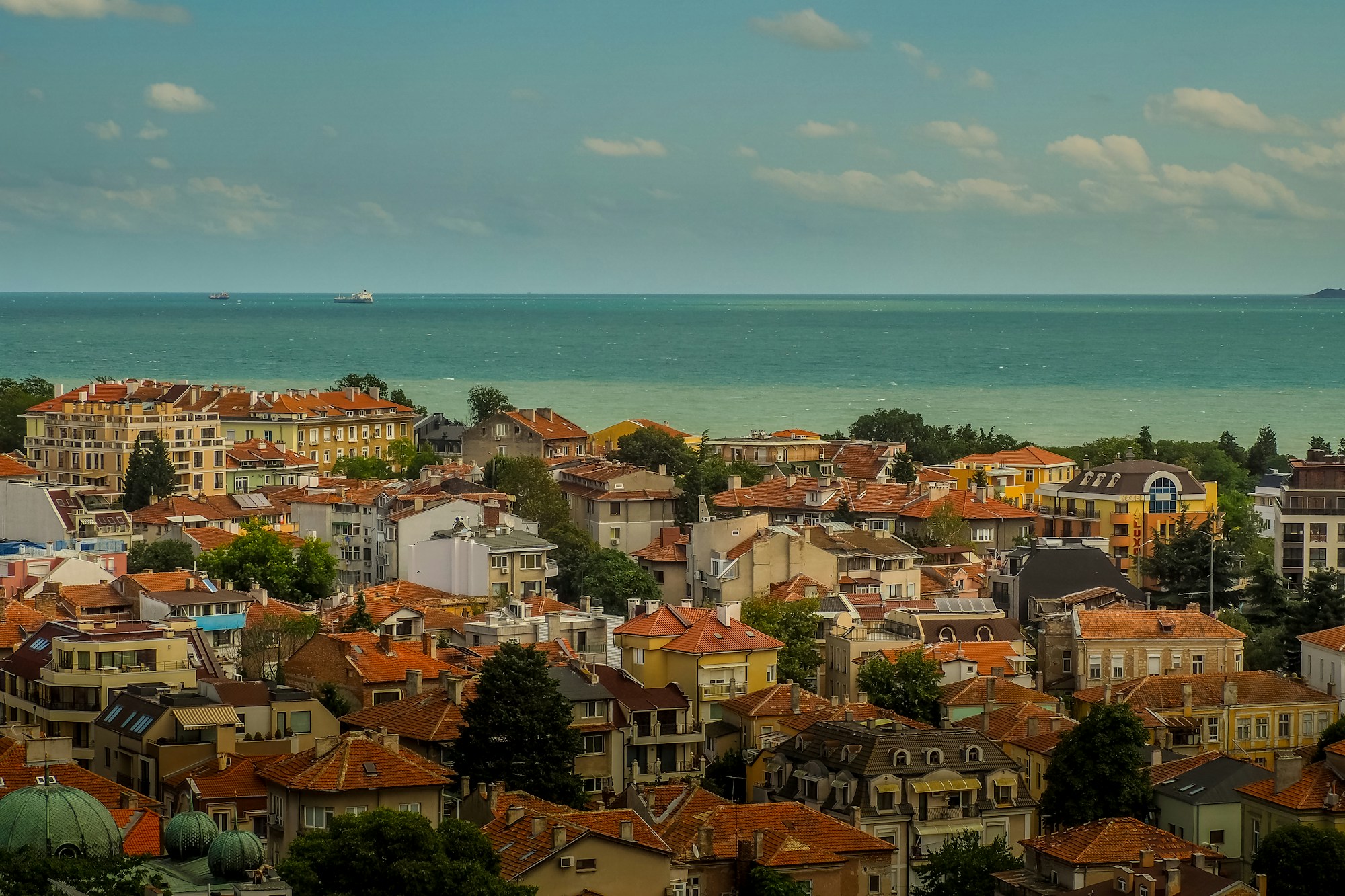 Vue panoramique de la ville de Bourgas en Bulgarie