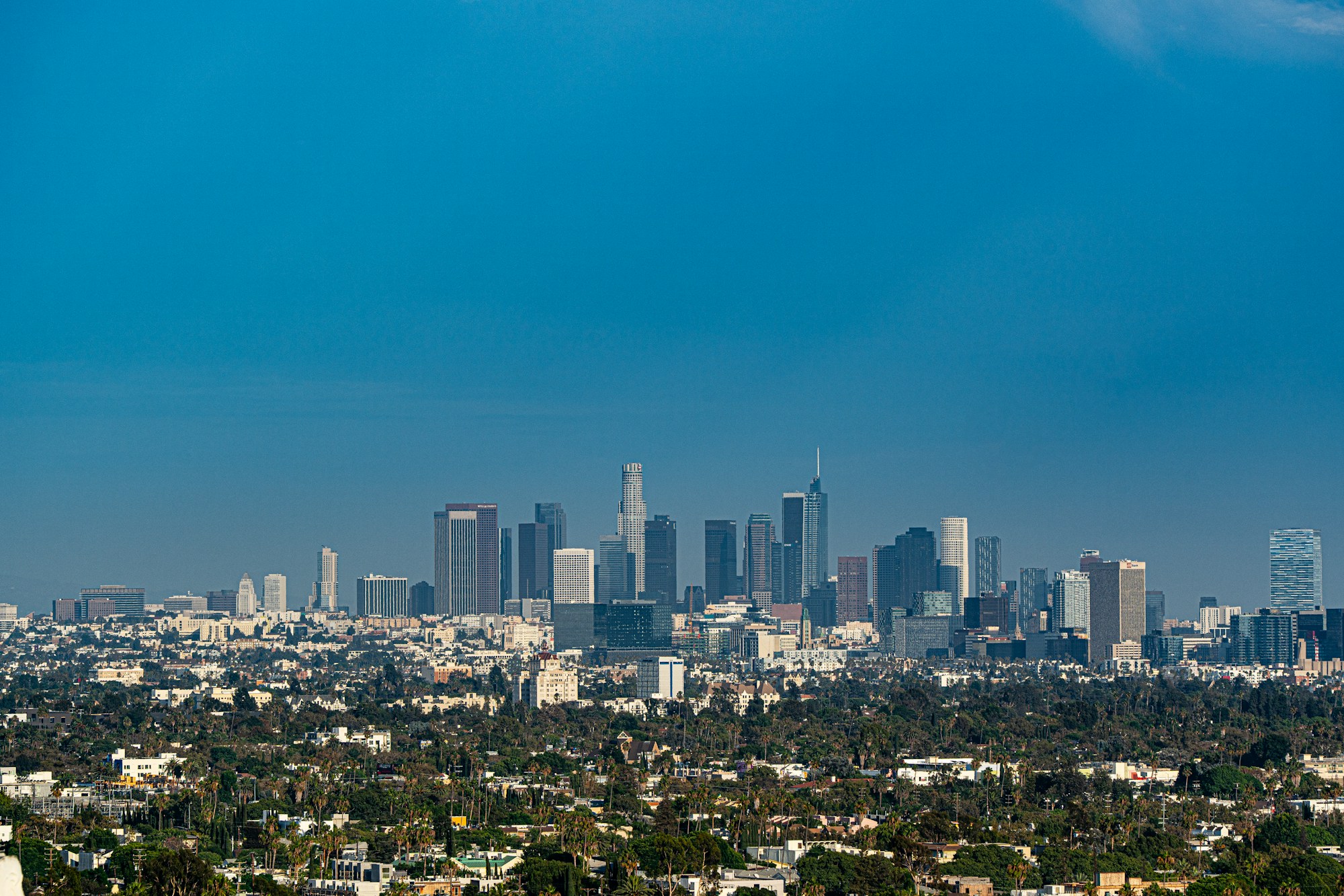Los Angeles skyline at sunset