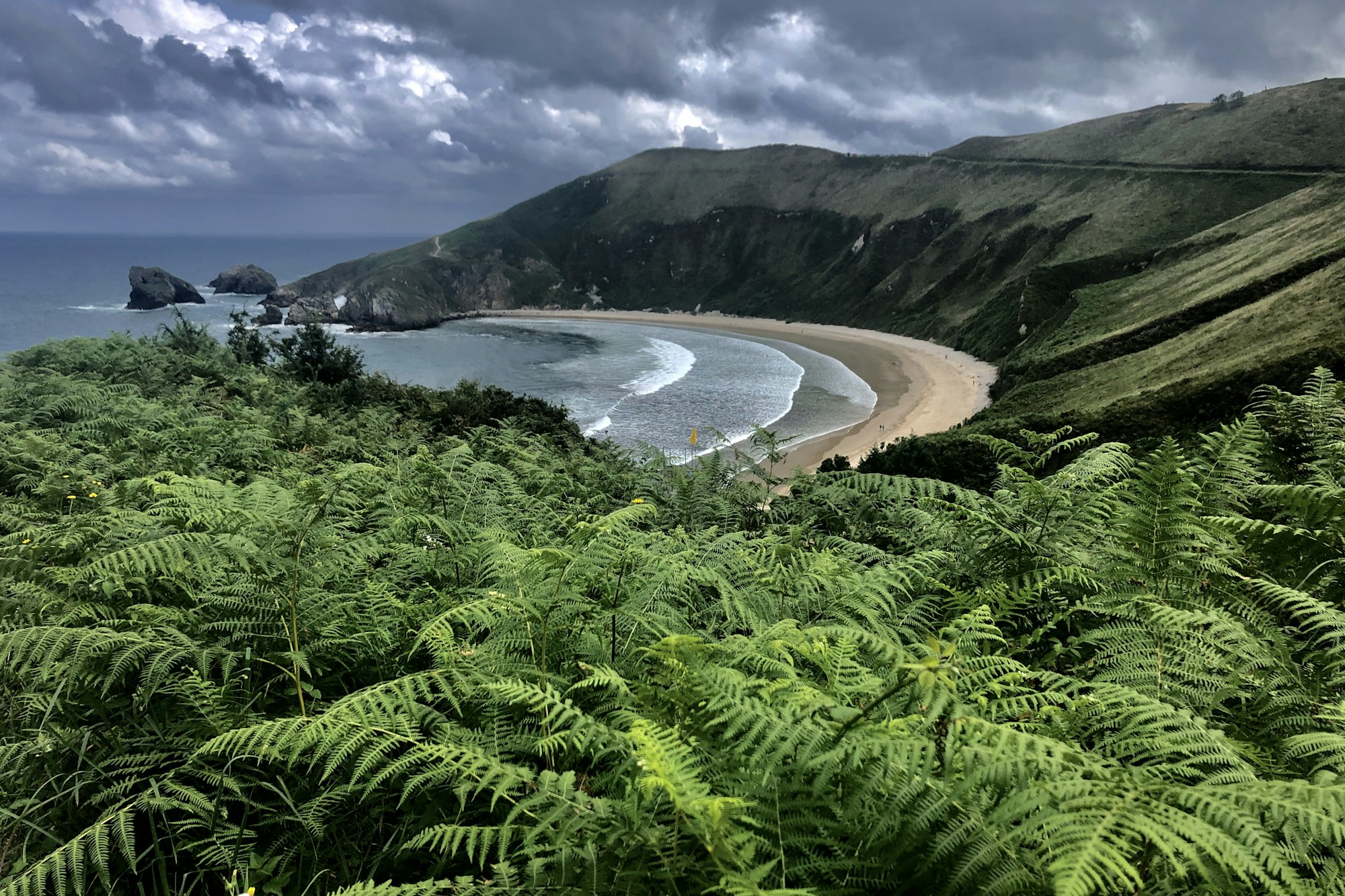 Playa Torimbia on the Asturias coast in Spain