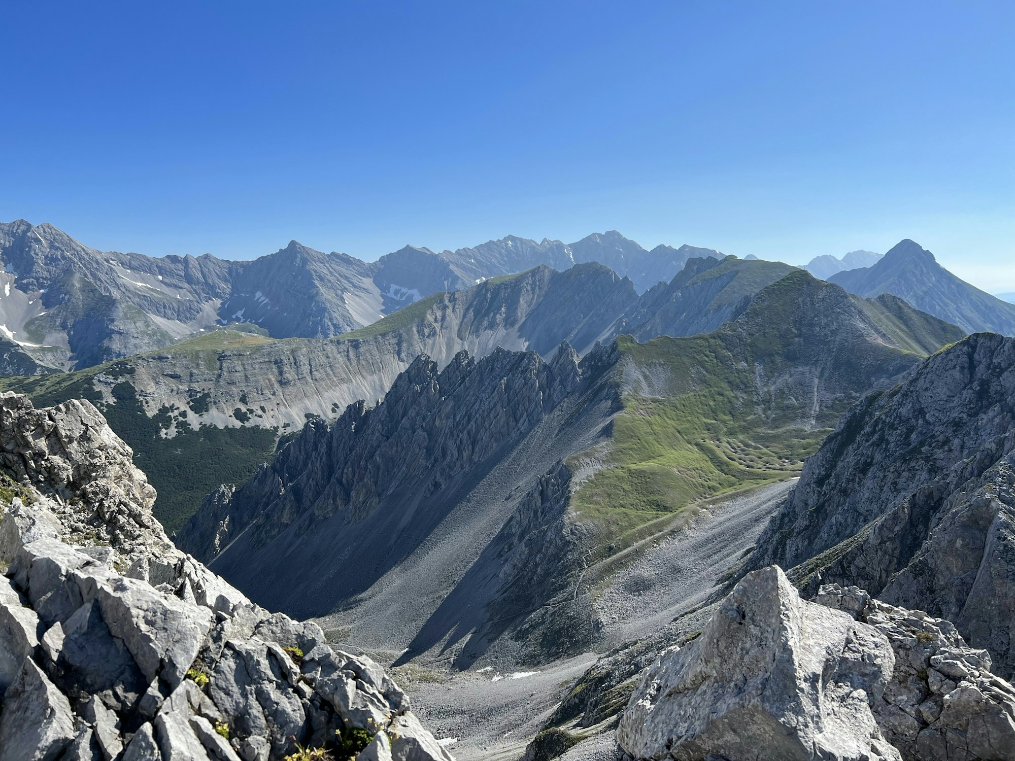 Mountain panorama in the Austrian Tyrol with view of the peaks