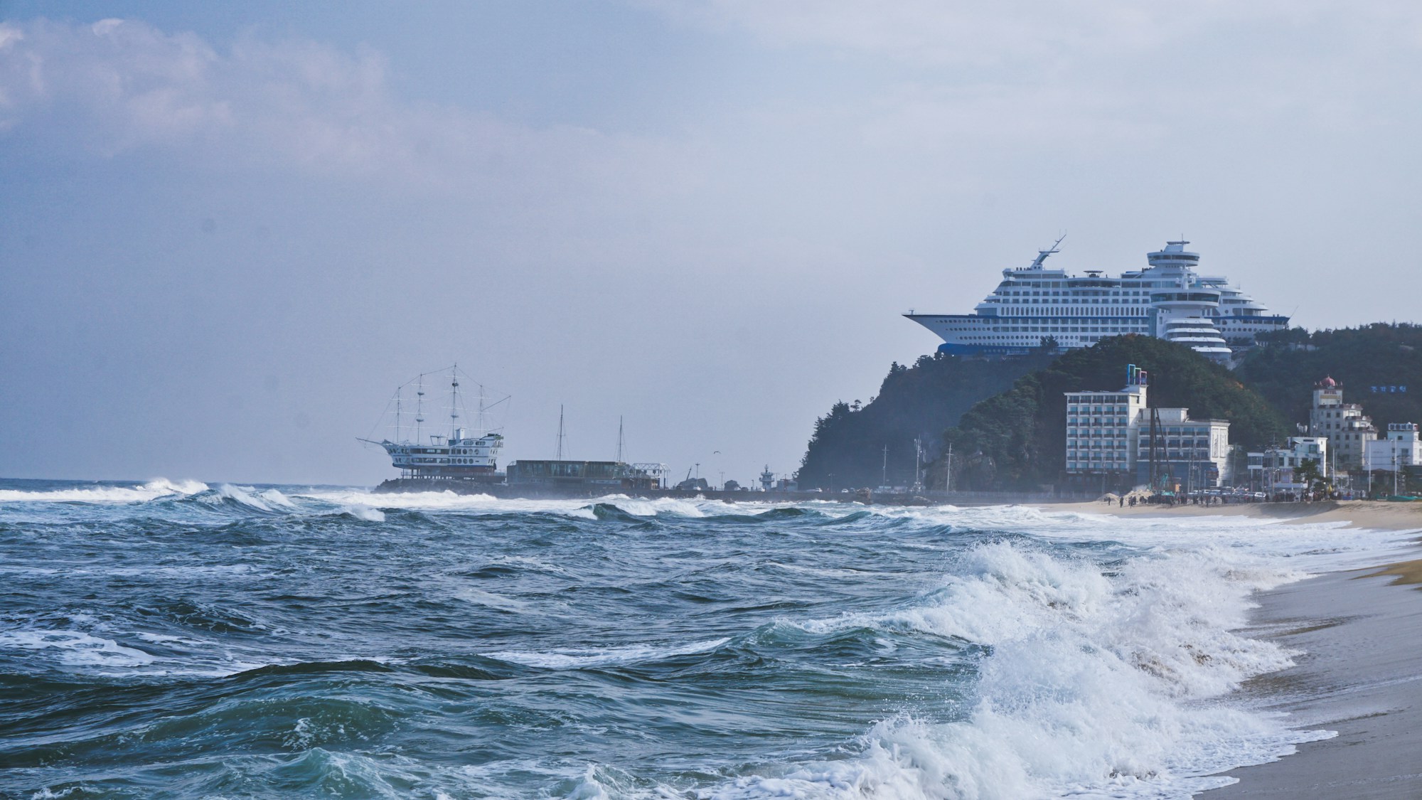 Jumunjin Breakwater in Gangneung, iconic filming location of the K-drama Goblin in South Korea