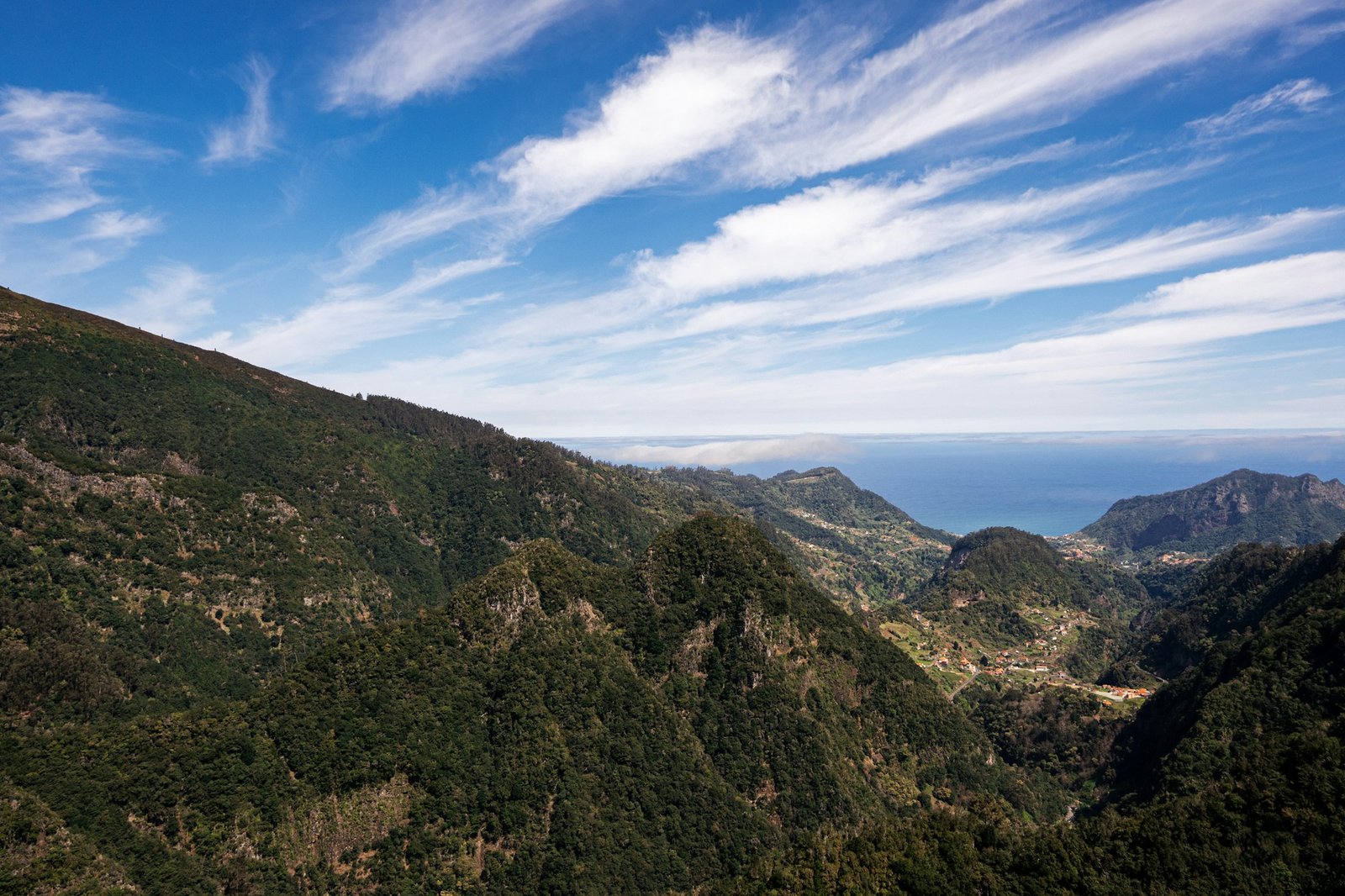 Mountainous and lush landscape of Madeira island, Portugal