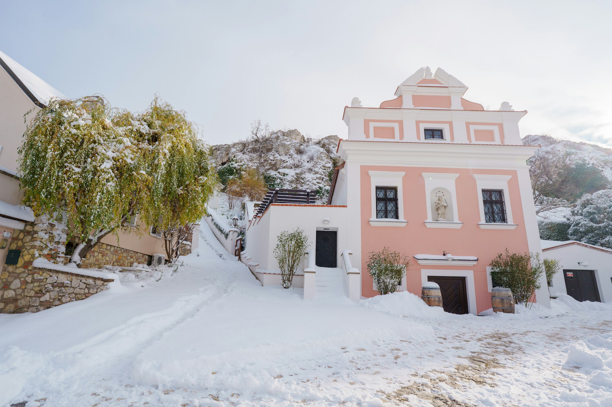Picturesque street in Mikulov, South Moravia