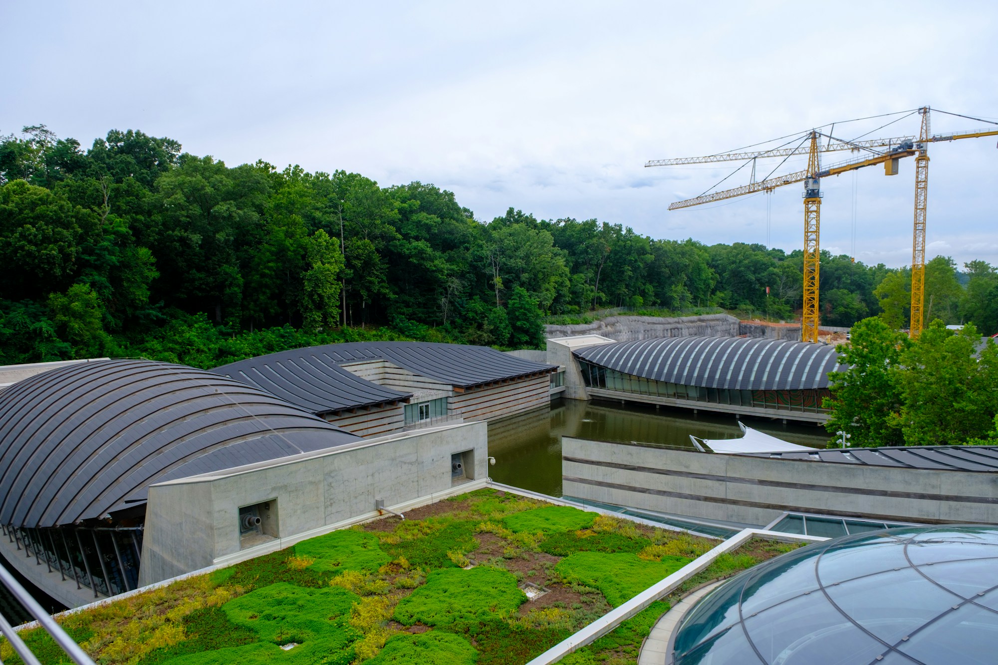 Modern museum architecture with clean white spaces
