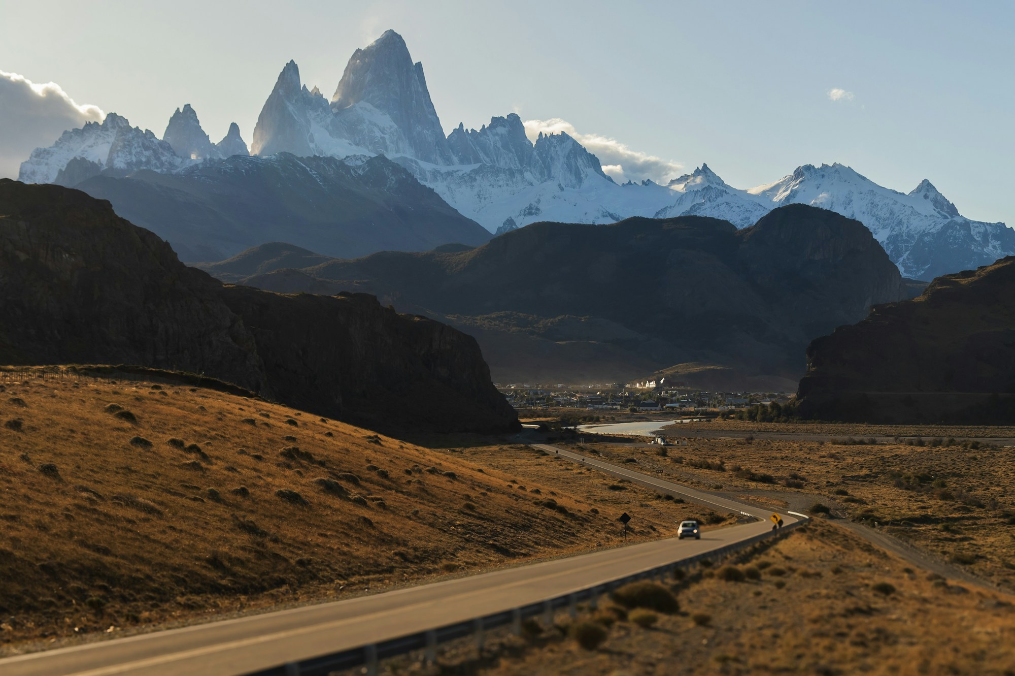 Le Mont Fitz Roy au coucher du soleil dans le parc national Los Glaciares en Patagonie argentine