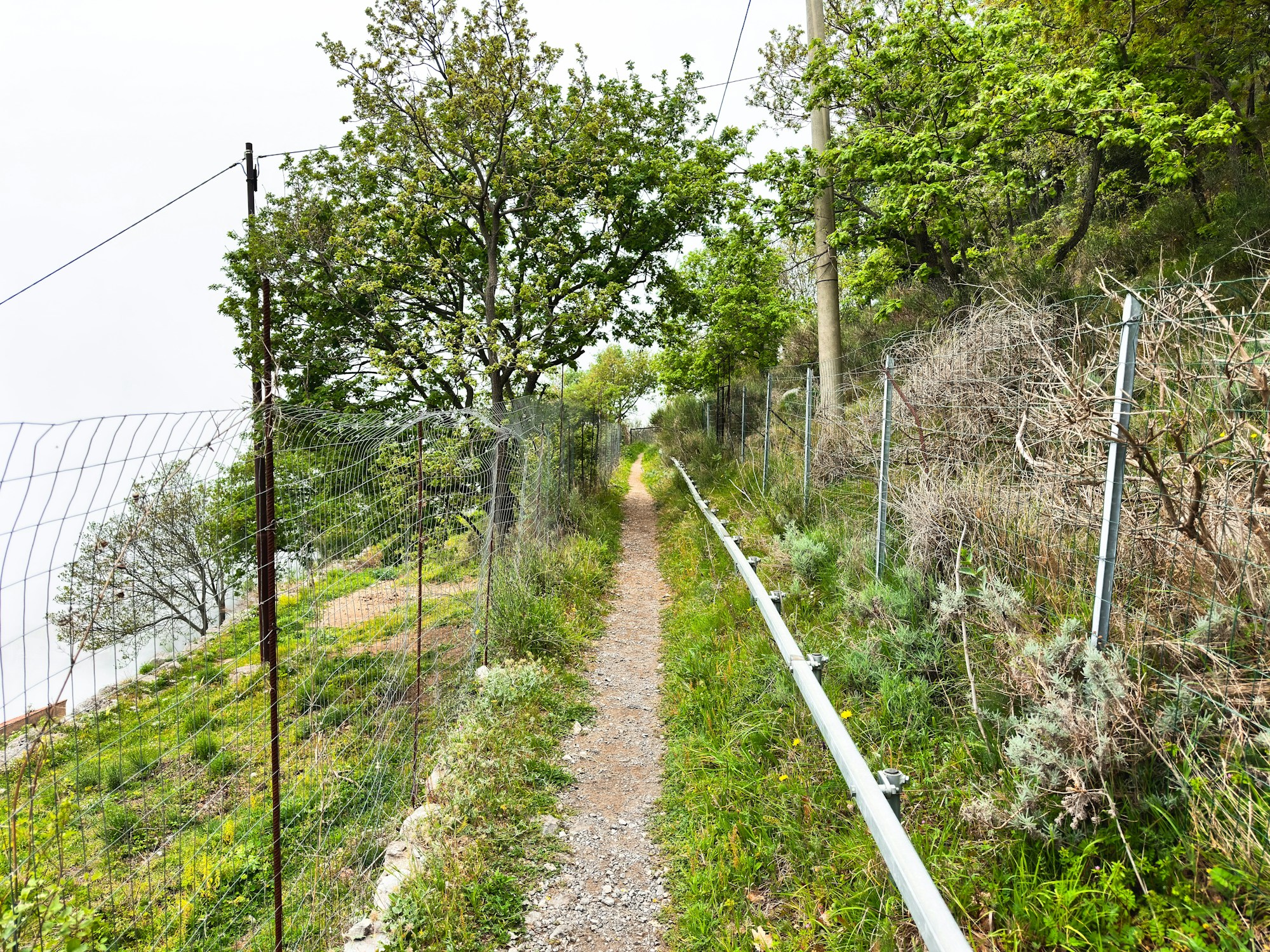 Sentier suspendu entre falaises et mer sur le Sentiero degli Dei, Côte Amalfitaine