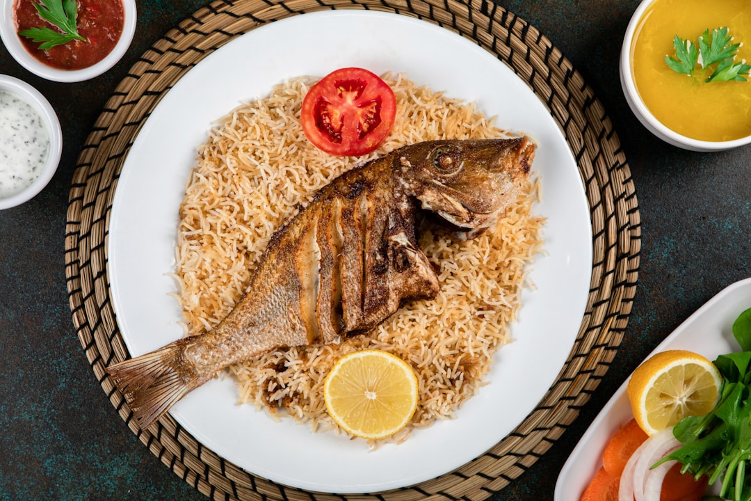 Traditional Arab mandi chicken and rice dish served at a restaurant in Saudi Arabia