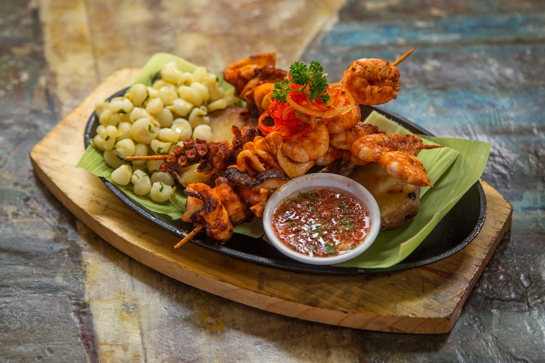 Peruvian seafood dish with grilled octopus at a restaurant in Lima