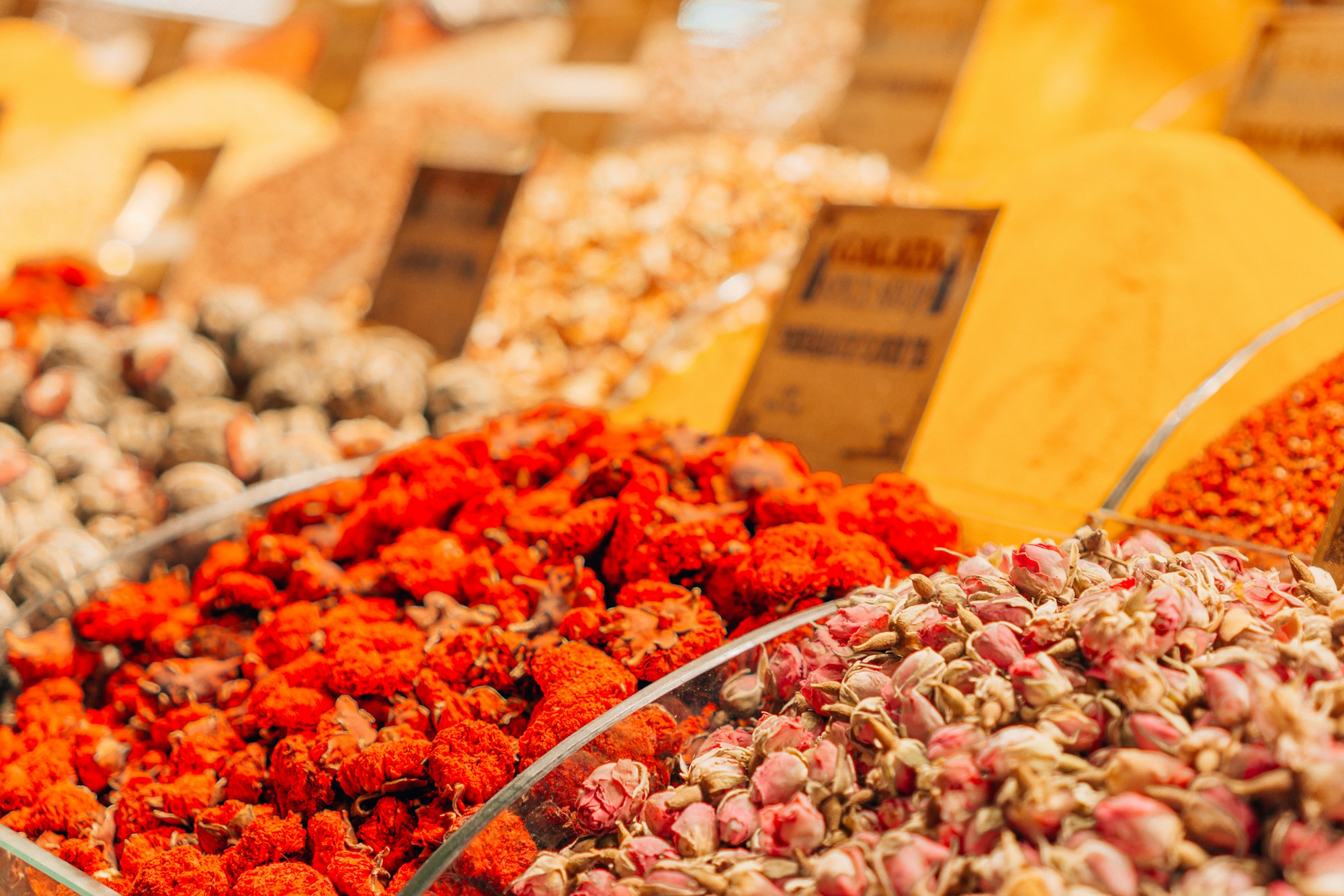 Colorful spices at the Grand Bazaar in Istanbul