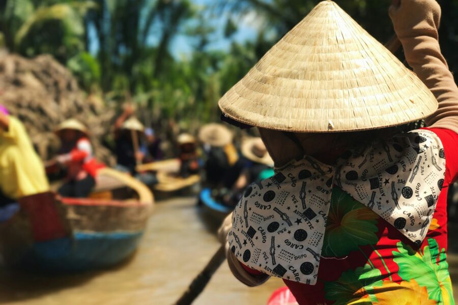Vue du sud du Vietnam, paysage du delta du Mékong