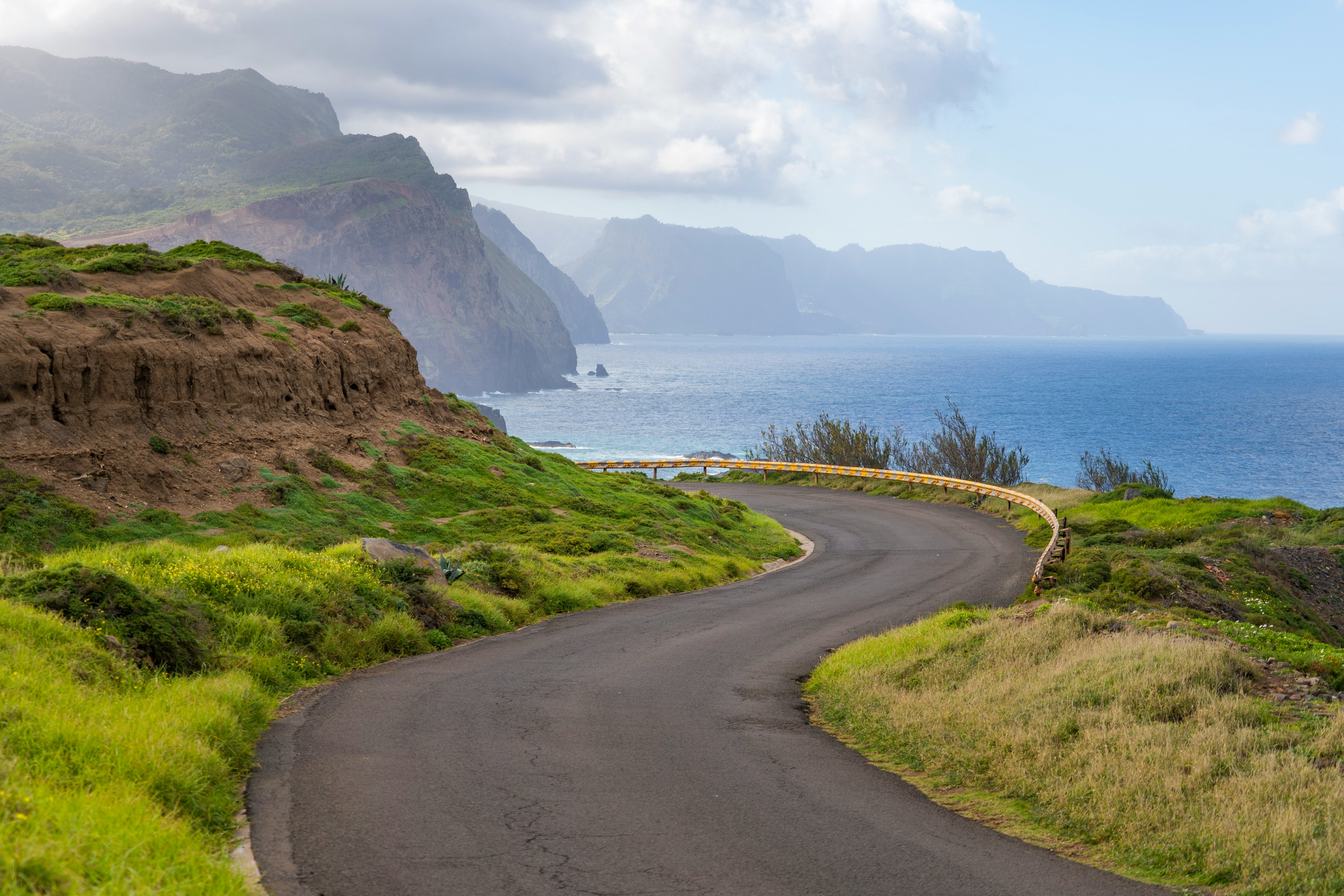 Spectacular road leading to Ponta de São Lourenço, eastern tip of Madeira island, Portugal