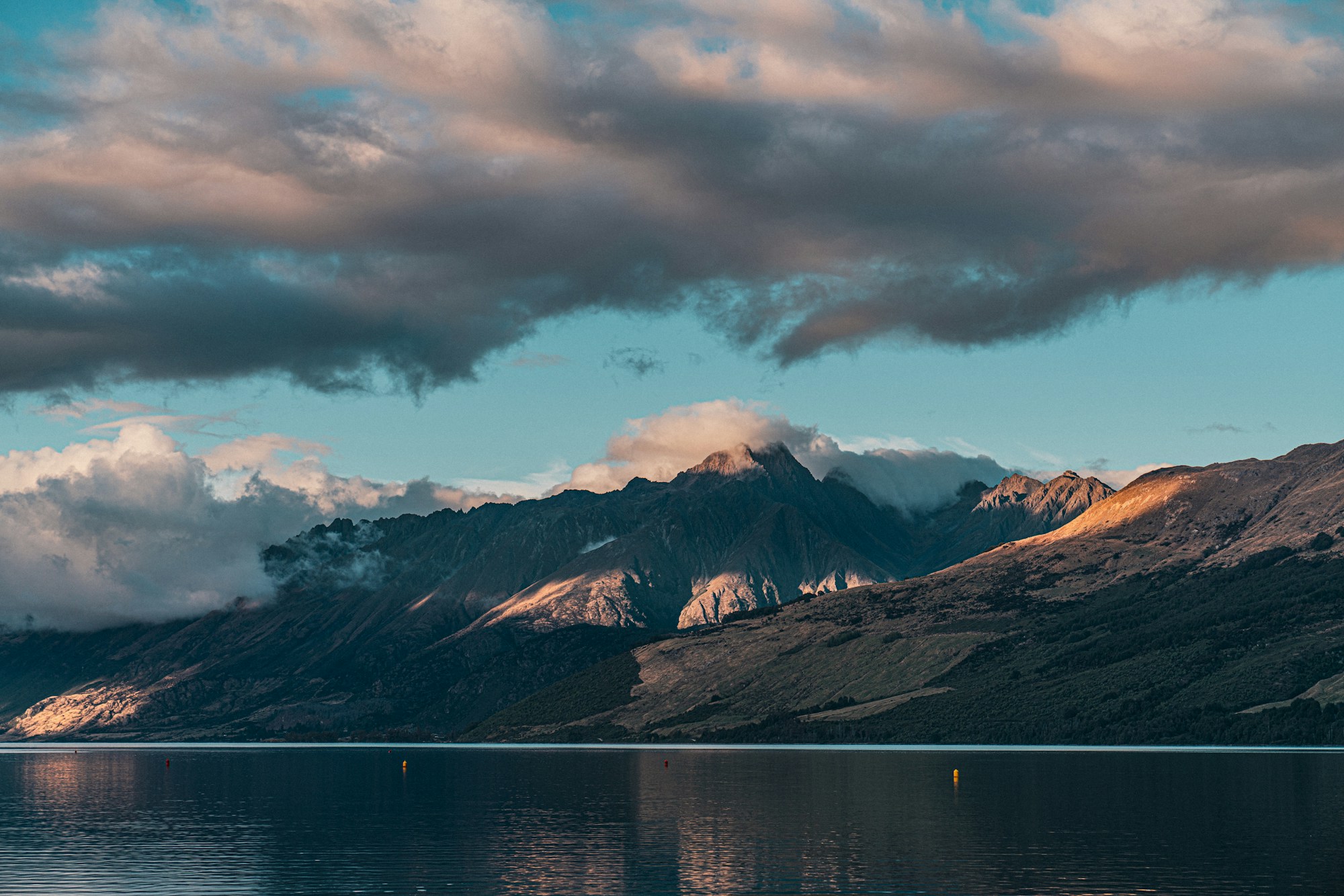 Majestic Southern Alps landscape with mountains and valleys in New Zealand