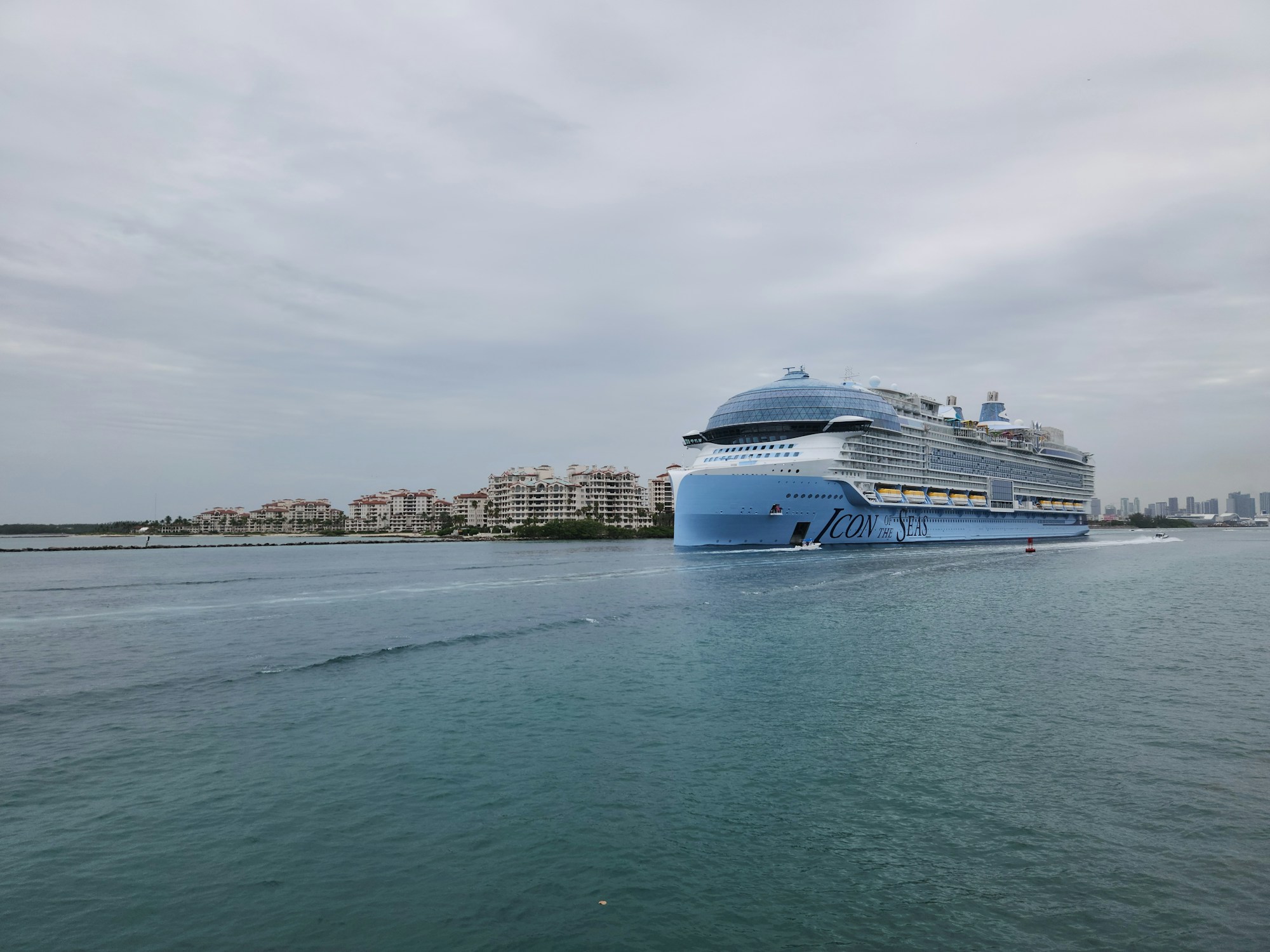 Large cruise ship at sea, the Icon of the Seas