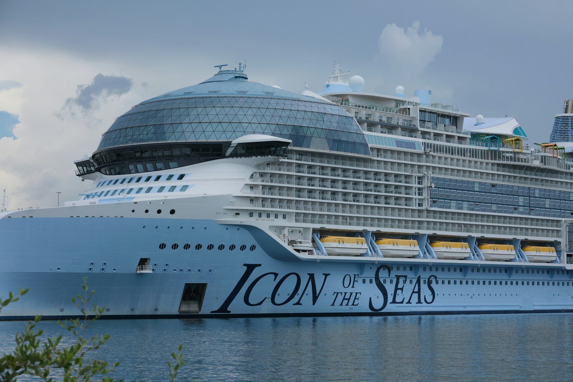 Cruise ship docked at port
