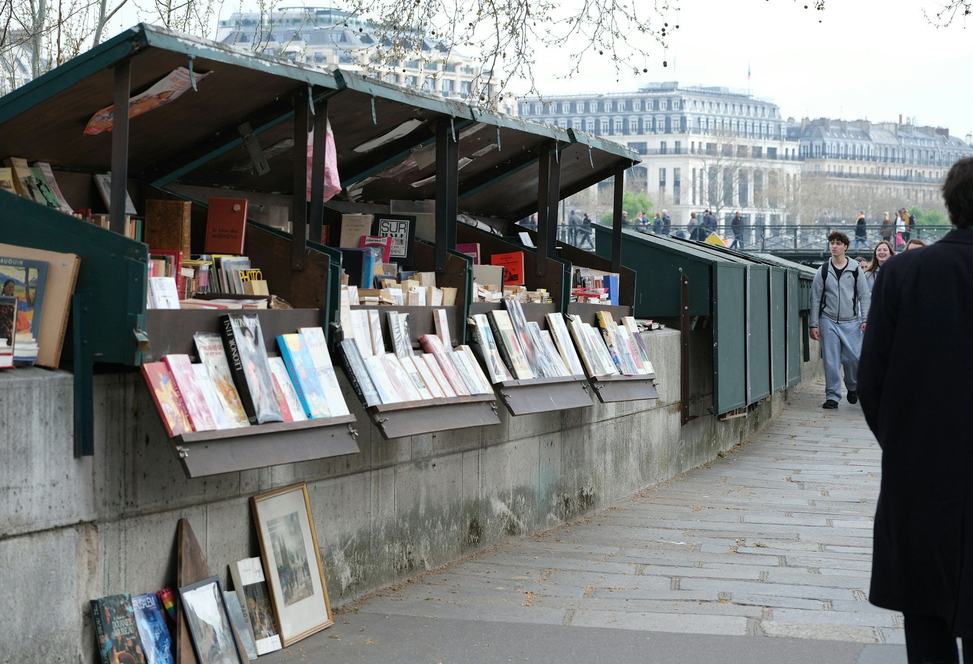Livres exposés sur les berges de la Seine à Paris, symbole de la culture littéraire parisienne