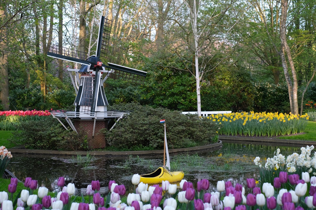 Sabot néerlandais géant décoré de tulipes à l'entrée de Keukenhof