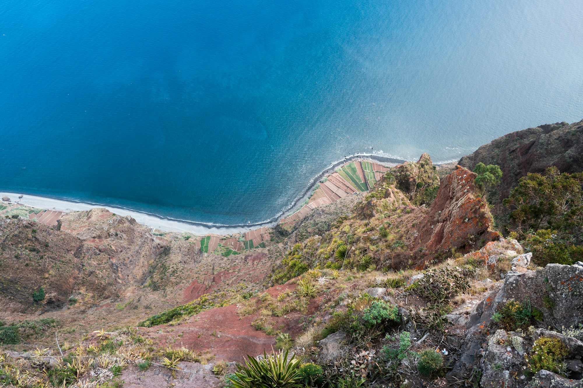 Cabo Girão Skywalk in Madeira, a 580-meter cliff overlooking the Atlantic Ocean