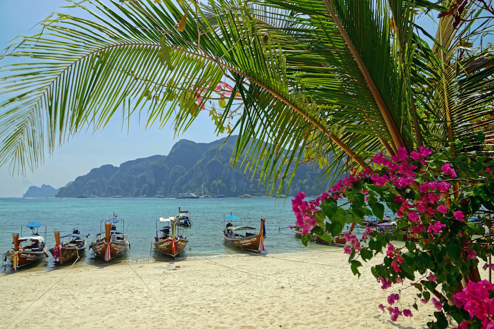 Îles Phi Phi en Thaïlande avec eaux turquoise et formations calcaires — retraite au soleil