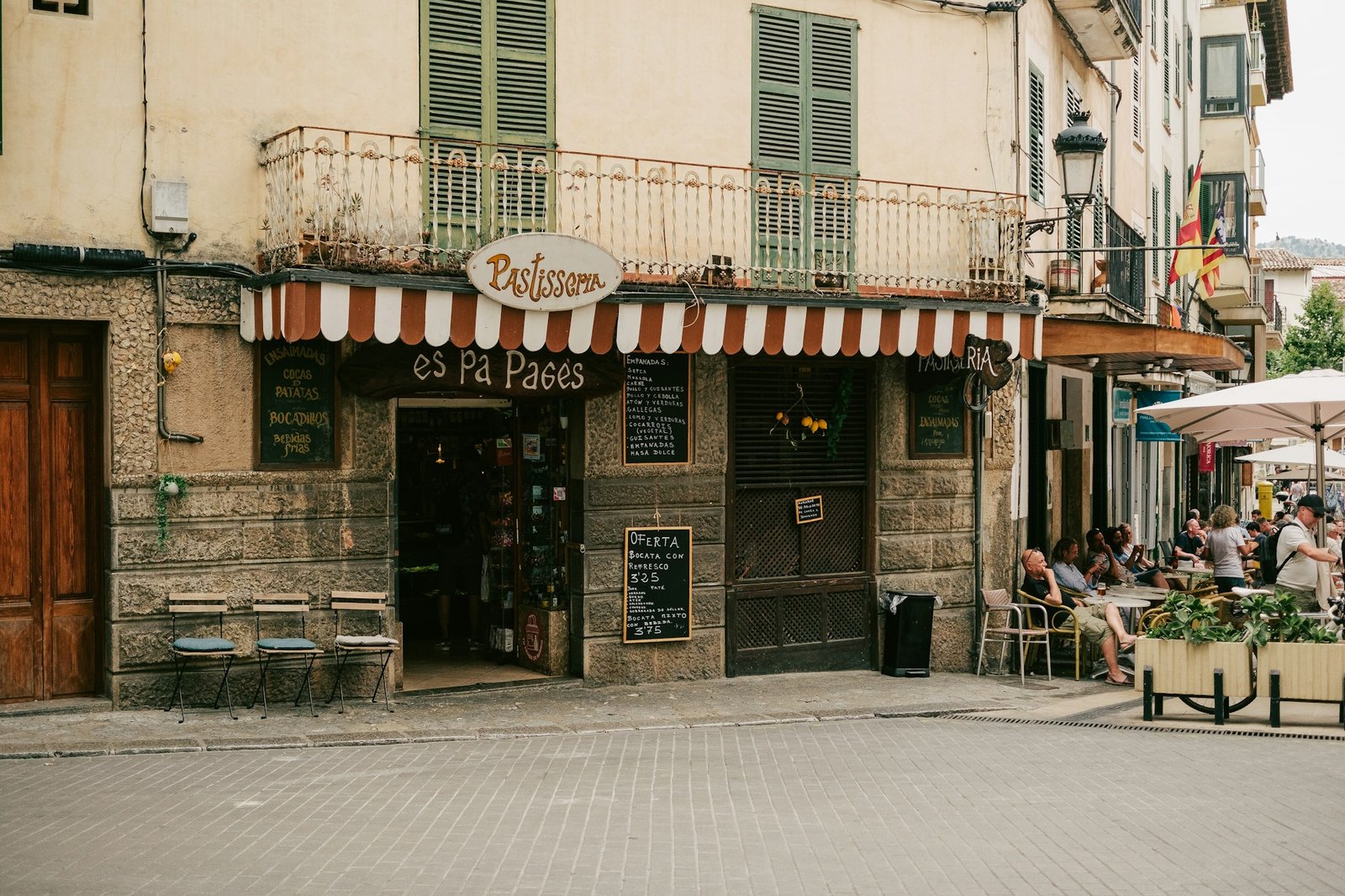 Restaurant terrace in Spain, typical setting for enjoying tapas