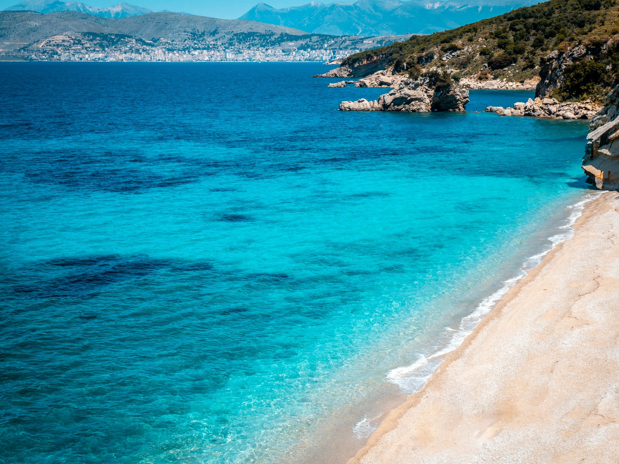 Turquoise waters on the Albanian Riviera, Albania
