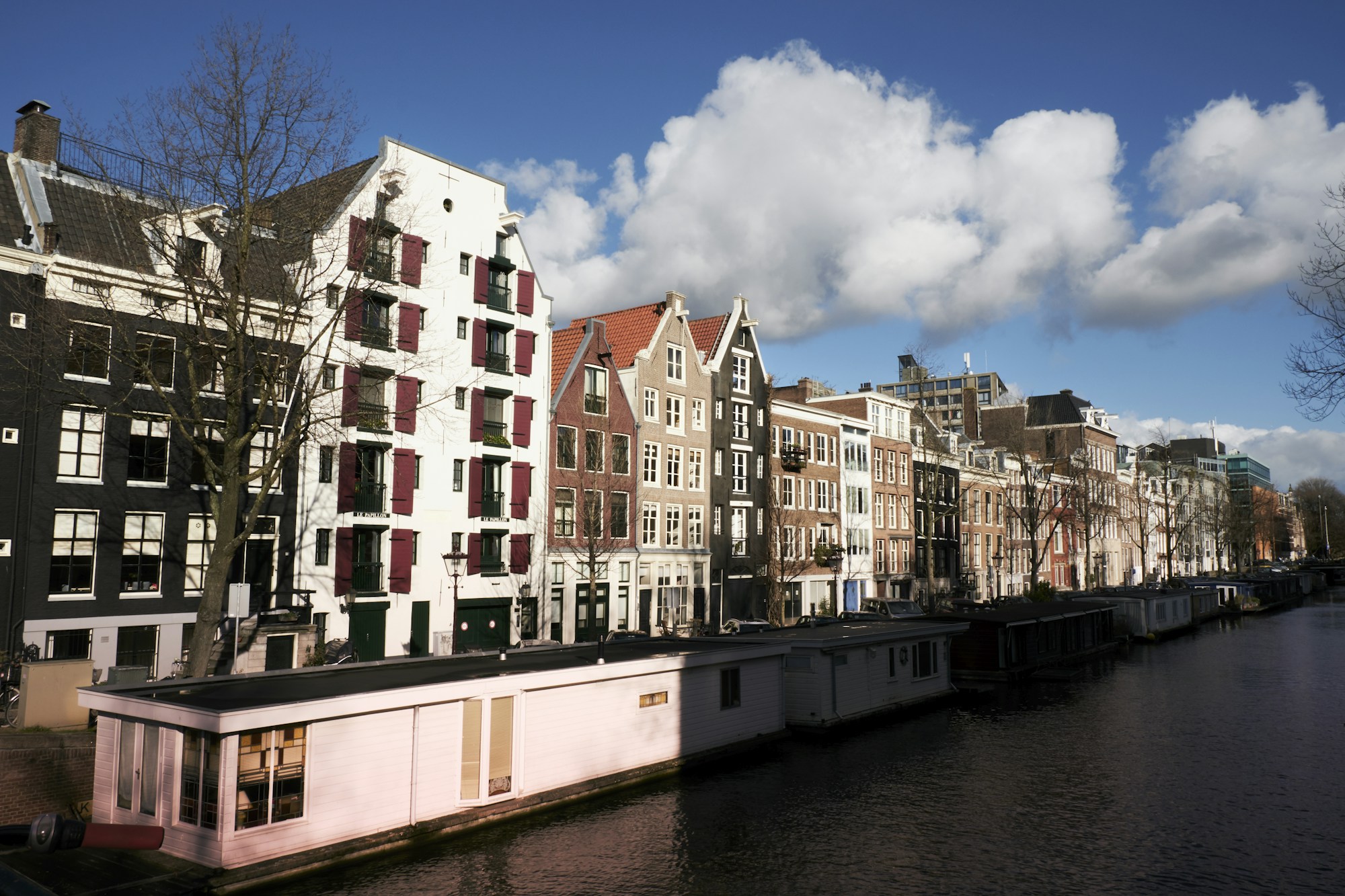 Typical houses along the canals of Amsterdam