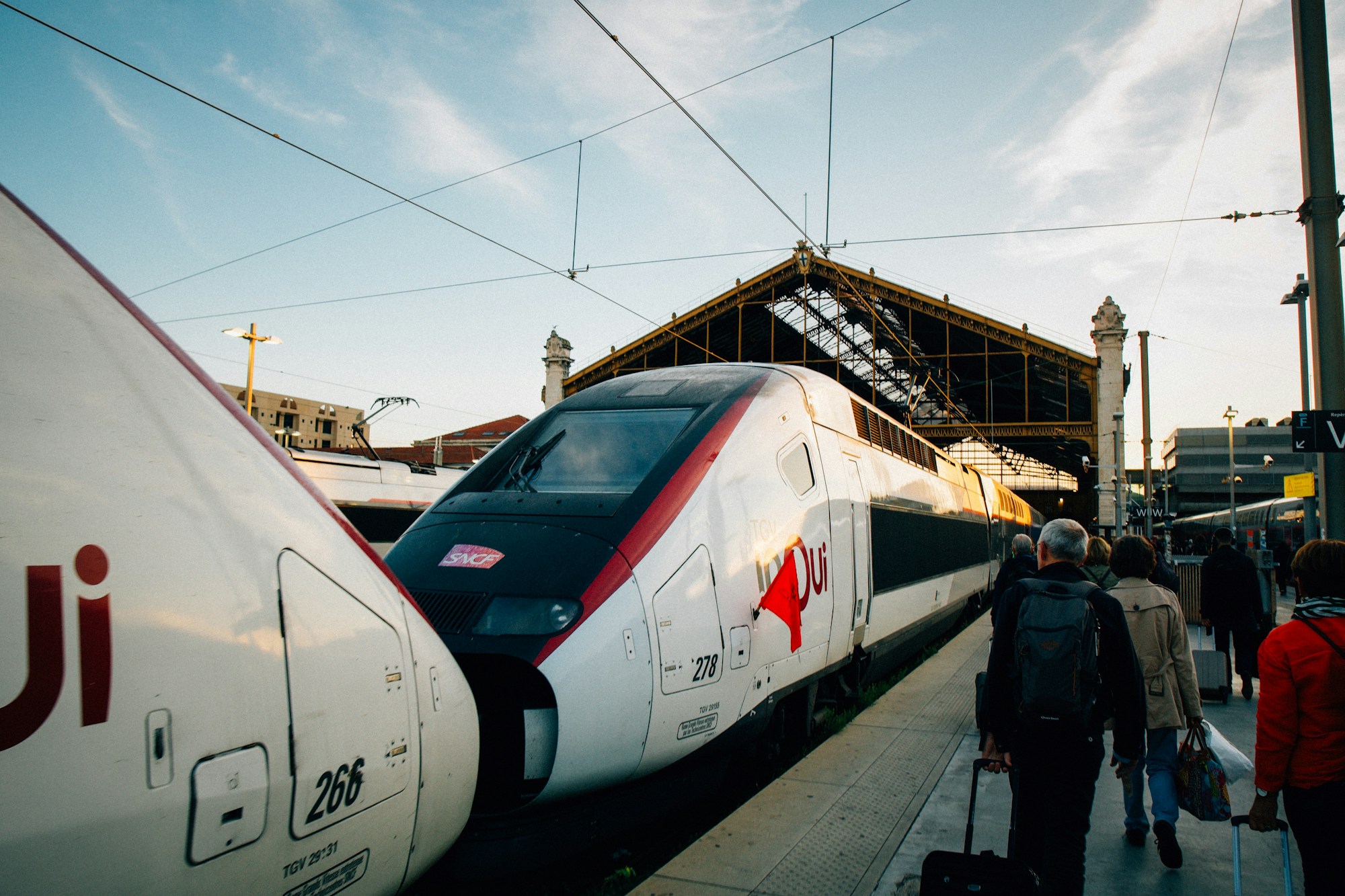 Backpacker on a European high-speed train