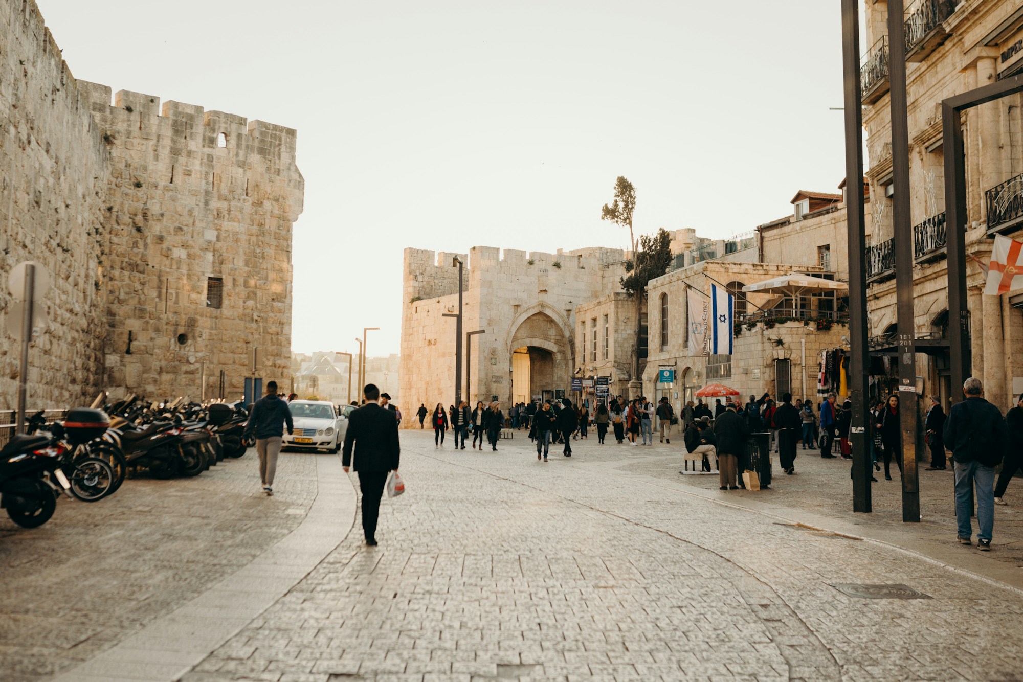 Puerta de Jaffa al atardecer, Jerusalén, Israel