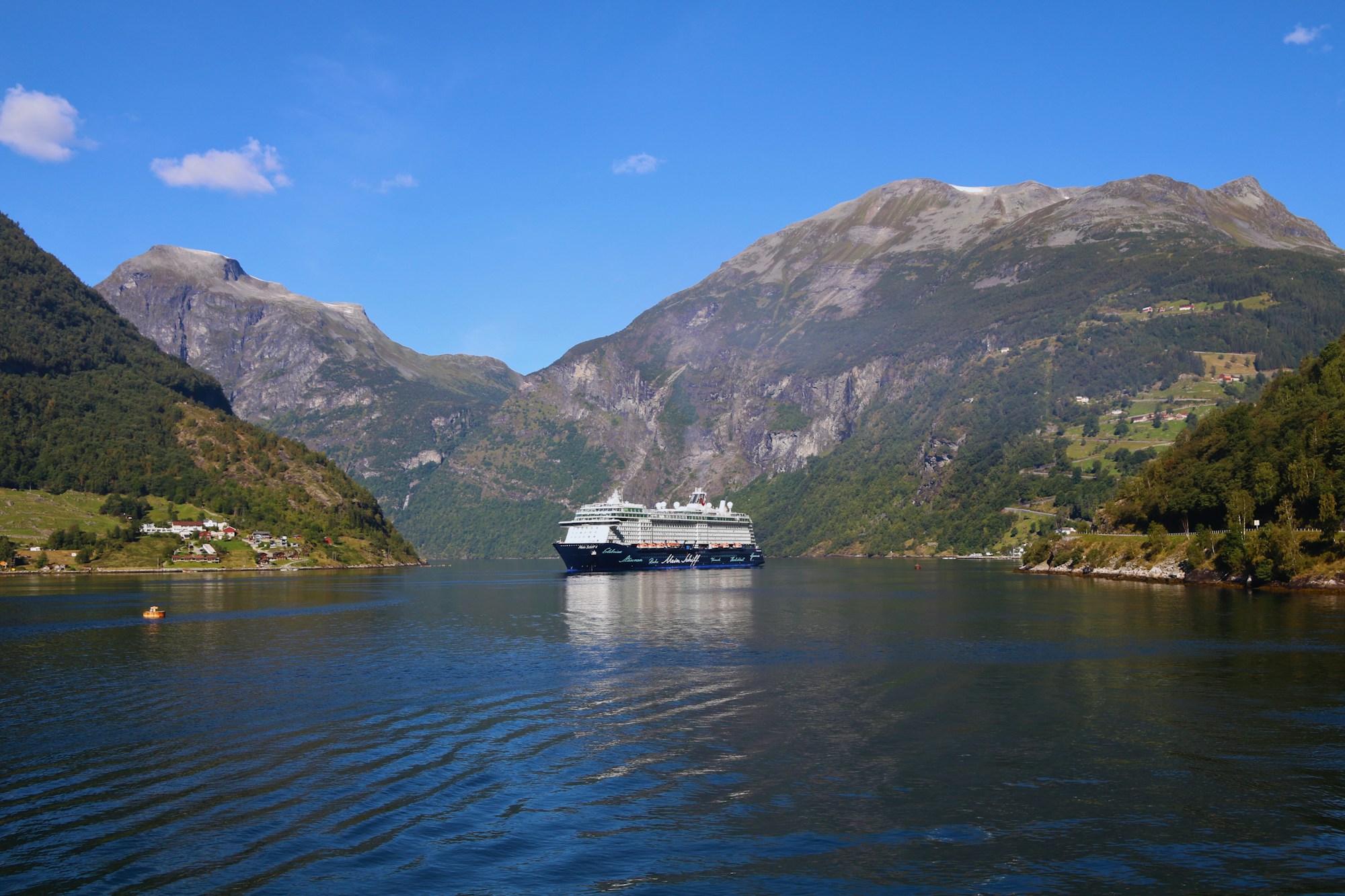 Paquebot de croisière navigant dans les fjords norvégiens
