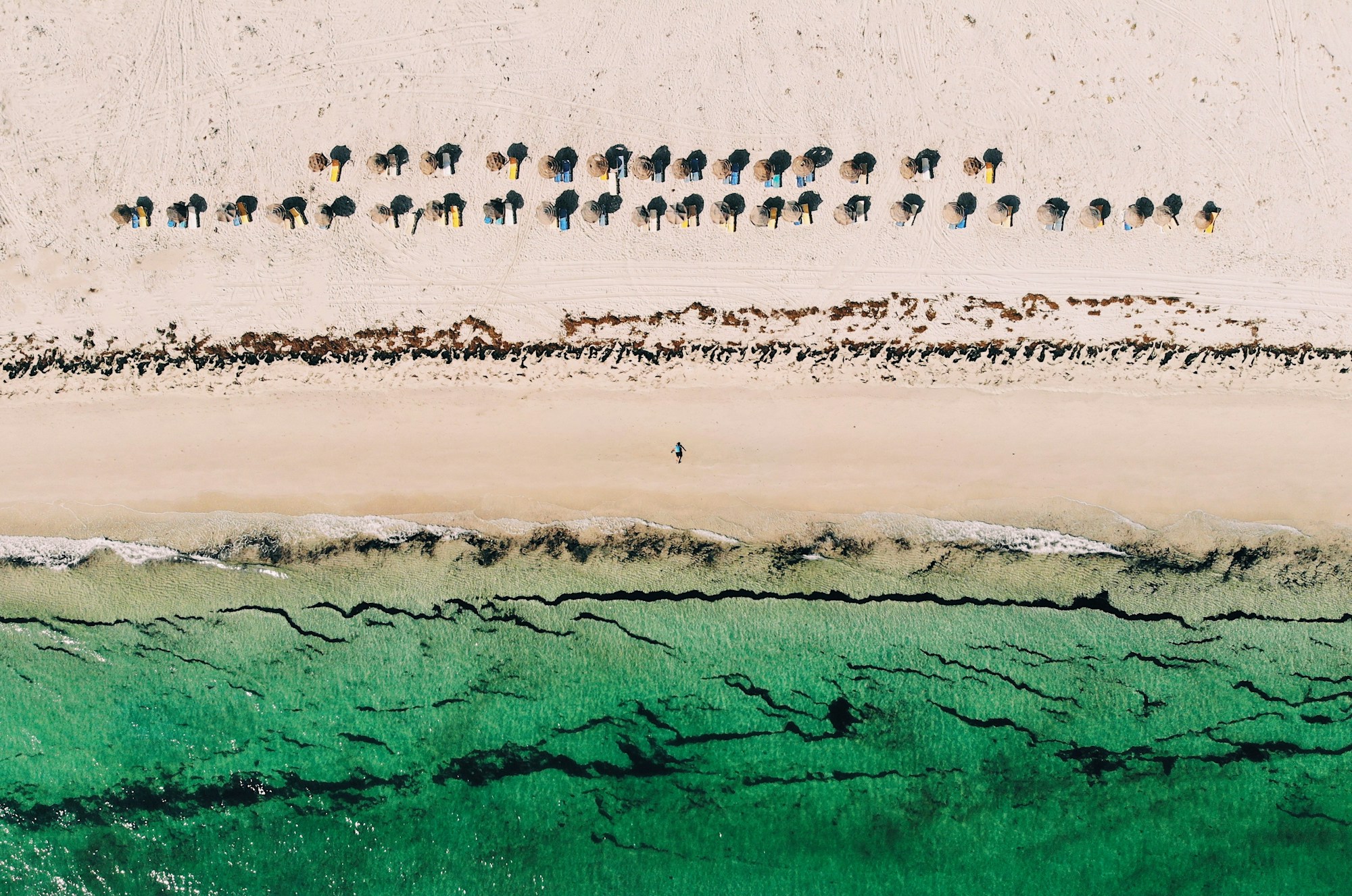 Plage de l'île de Djerba, Tunisie, eau turquoise et sable blanc