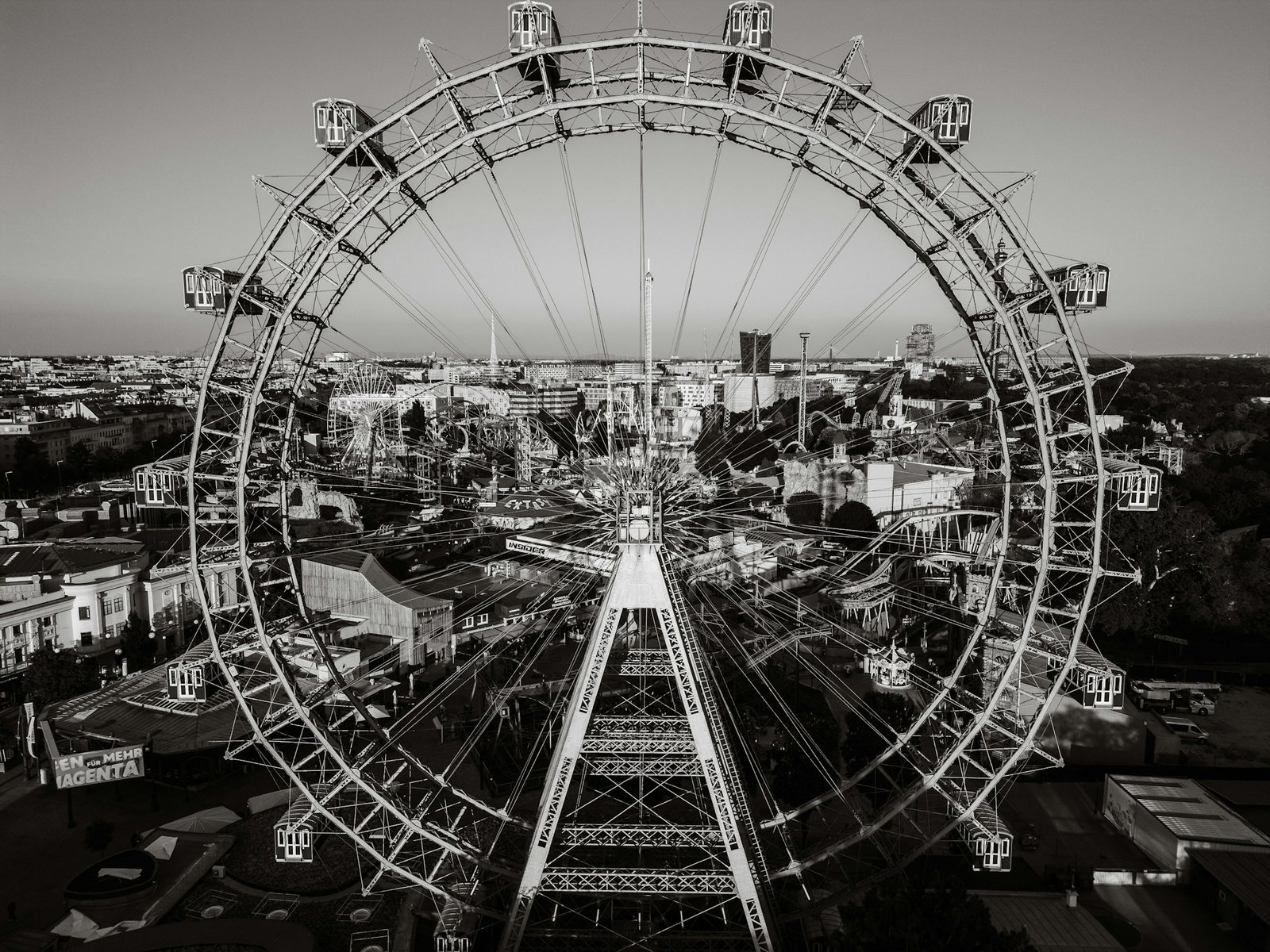 Vienna's Prater giant Ferris wheel at dusk — EuroClub PraterDOME neighbourhood