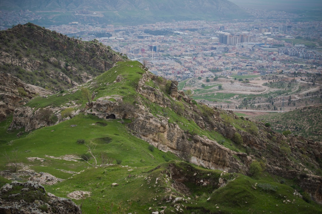 Panoramic view of a city in Iraqi Kurdistan from the heights