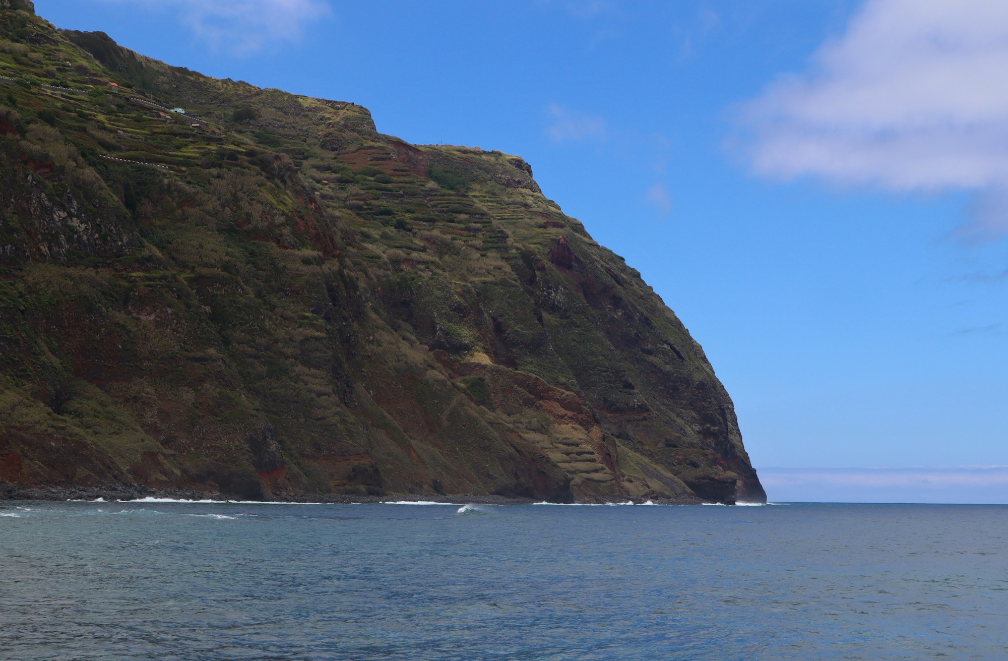 Towering cliffs of Madeira plunging into the Atlantic Ocean