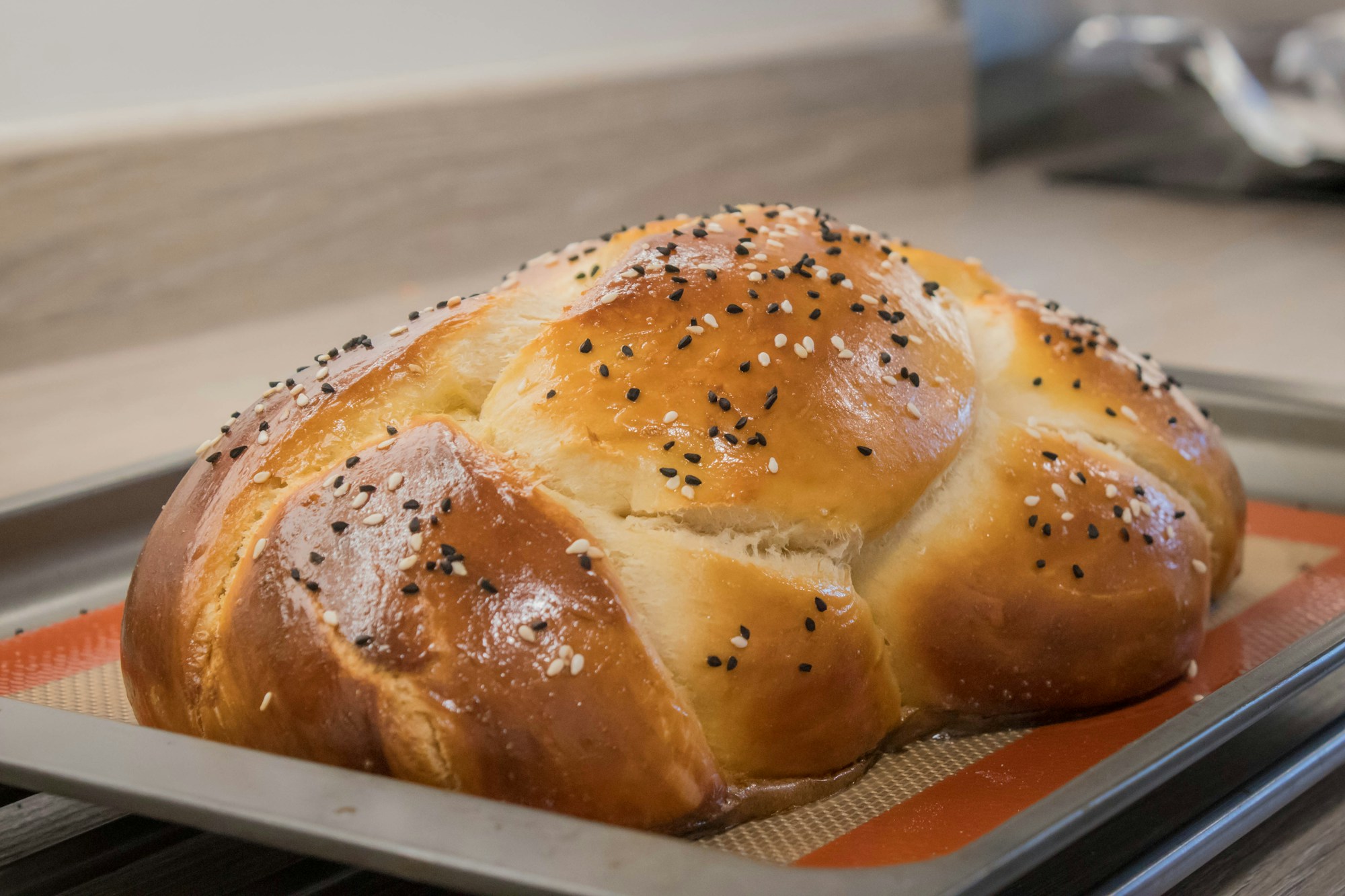 Challah, the traditional braided bread served during Rosh Hashana and Jewish holidays