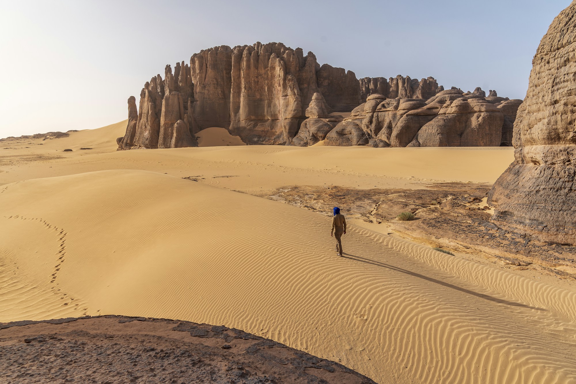 Formations rocheuses majestueuses du Tassili du Hoggar dans le Sahara algérien, Tamanrasset