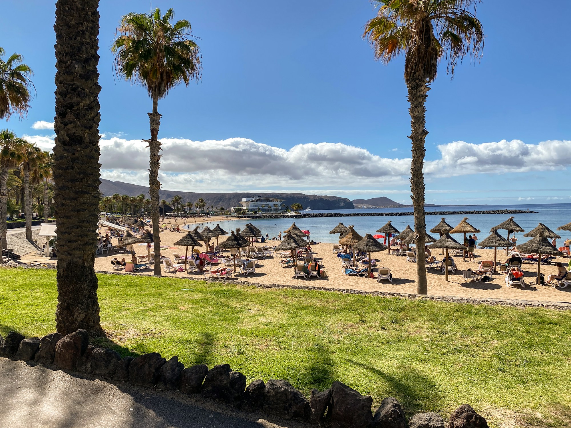 Playa El Camison à Arona, Tenerife — plage ensoleillée des Canaries
