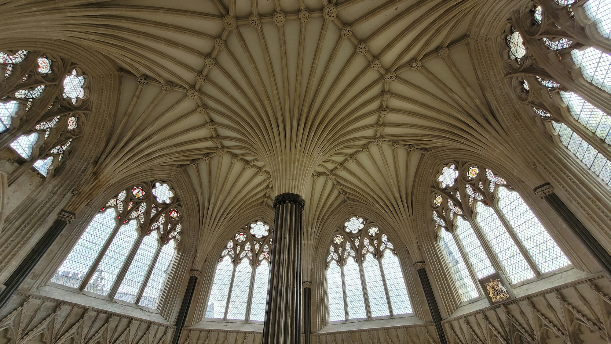 La cathédrale de Wells au crépuscule, Somerset, Angleterre