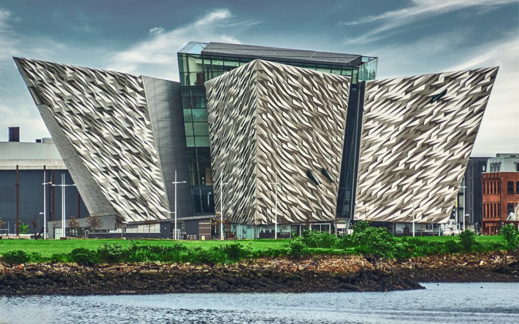 Vue aerienne de Belfast et du Titanic Quarter, Irlande du Nord