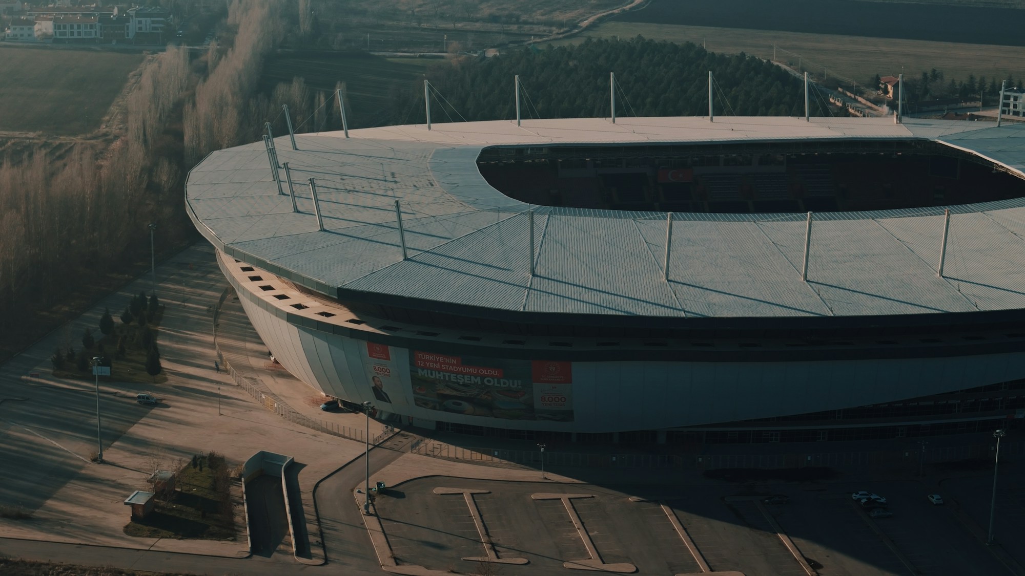 Interior view of a Turkish football stadium, Süper Lig matchday atmosphere