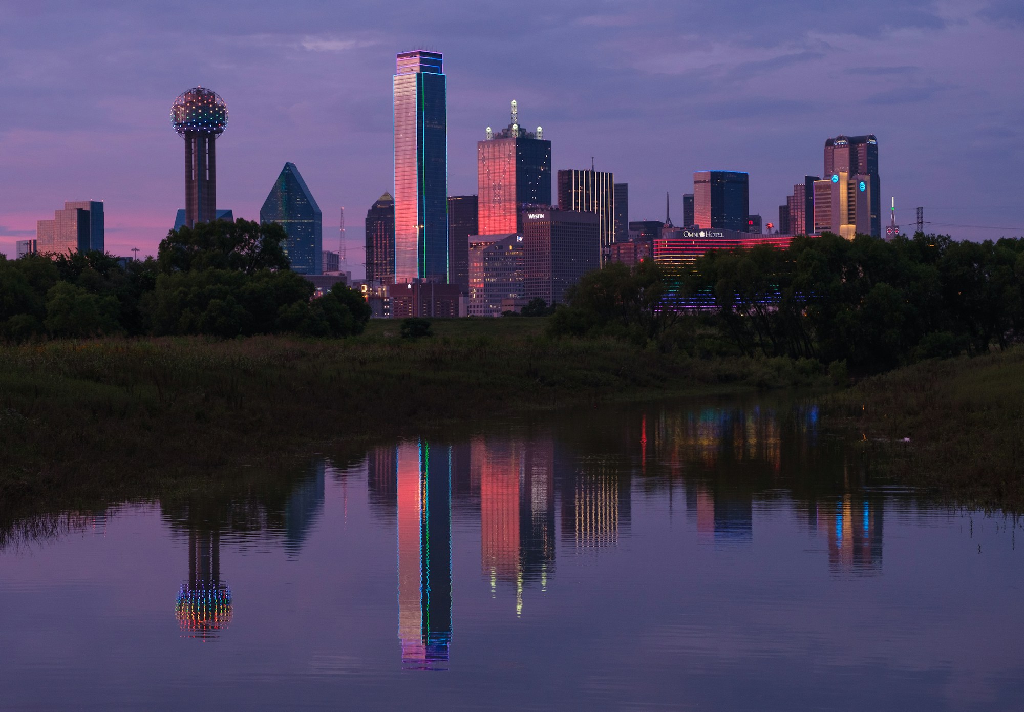 Dallas, Texas skyline at sunset — World Cup 2026 host city with AT&T Stadium in Arlington