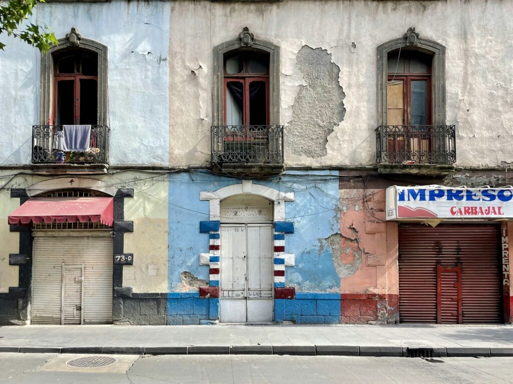 Maisons colorées du quartier historique de Coyoacán, Mexico City