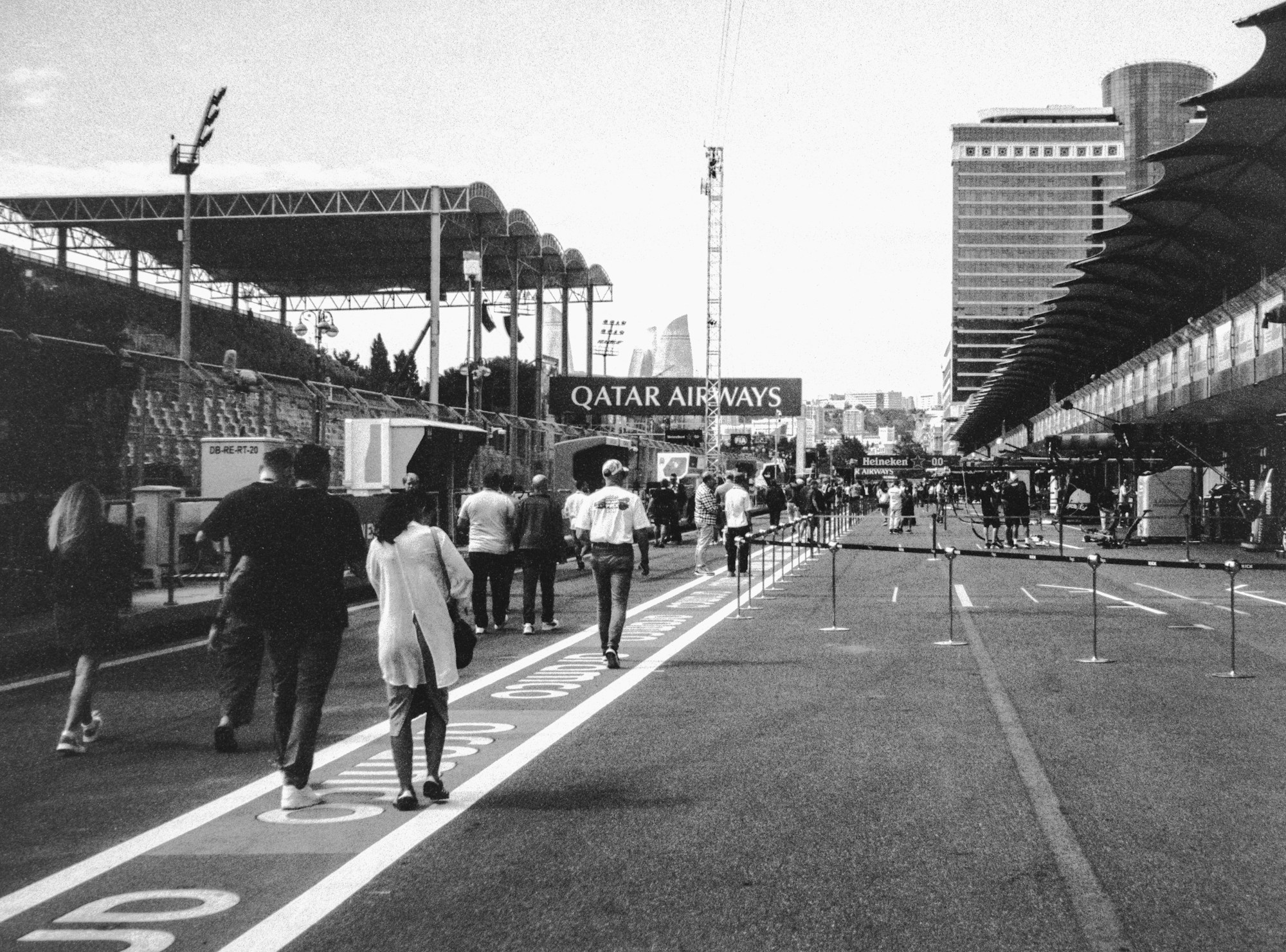 View from the circuit grandstands during a Formula 1 race