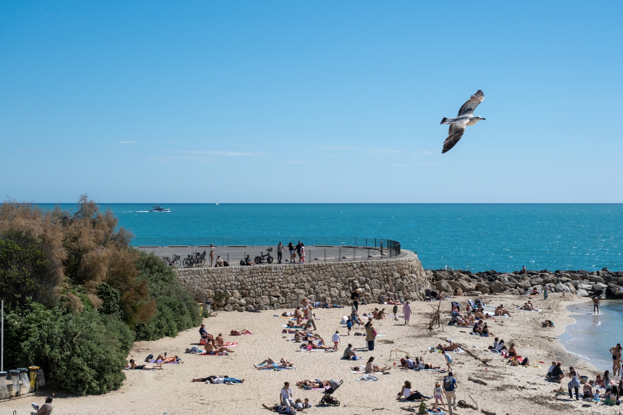 Mediterranean beach in Antibes, Côte d'Azur, France