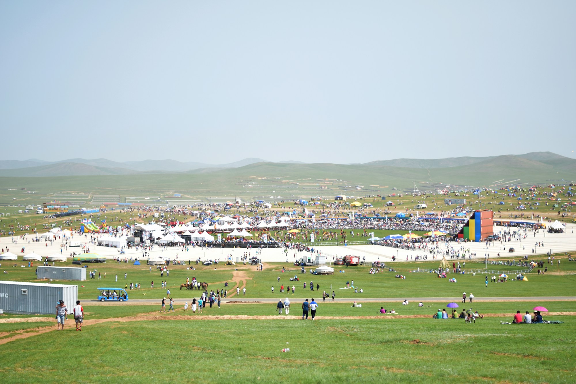 Opening ceremony of Naadam at the National Sports Stadium in Ulaanbaatar, riders in traditional costume