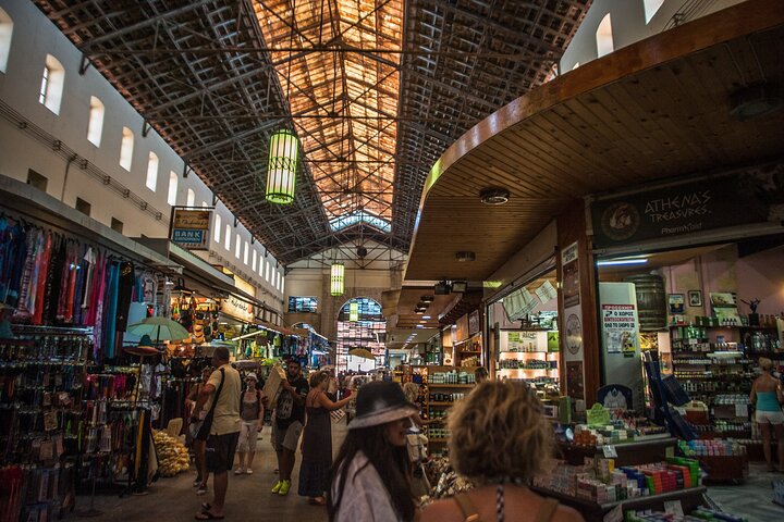 Marché couvert de La Canée lors d'un food tour demi-journée en Crète