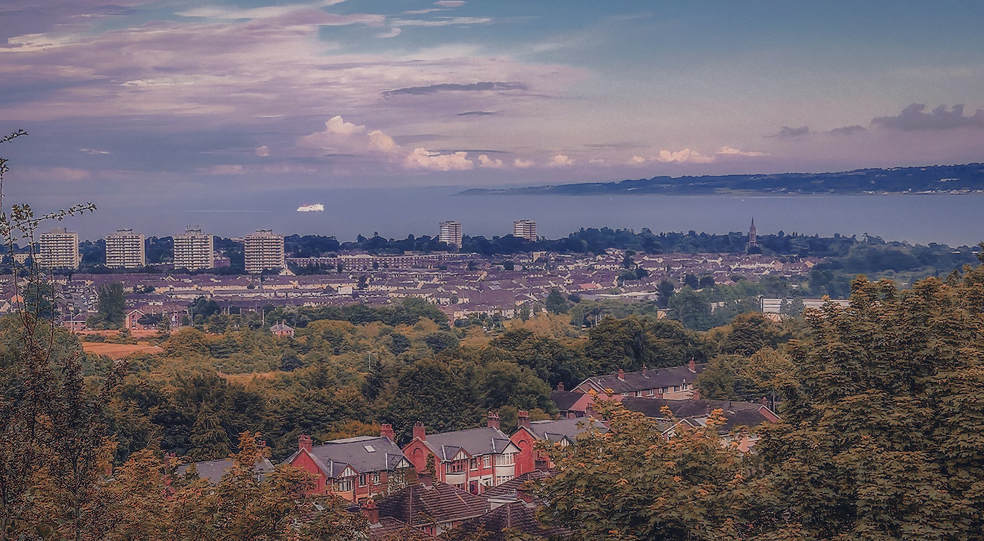 Aerial view of Belfast and the Titanic Quarter, Northern Ireland