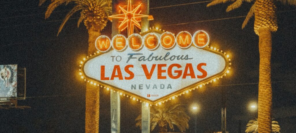 Enseignes lumineuses du Strip de Las Vegas la nuit